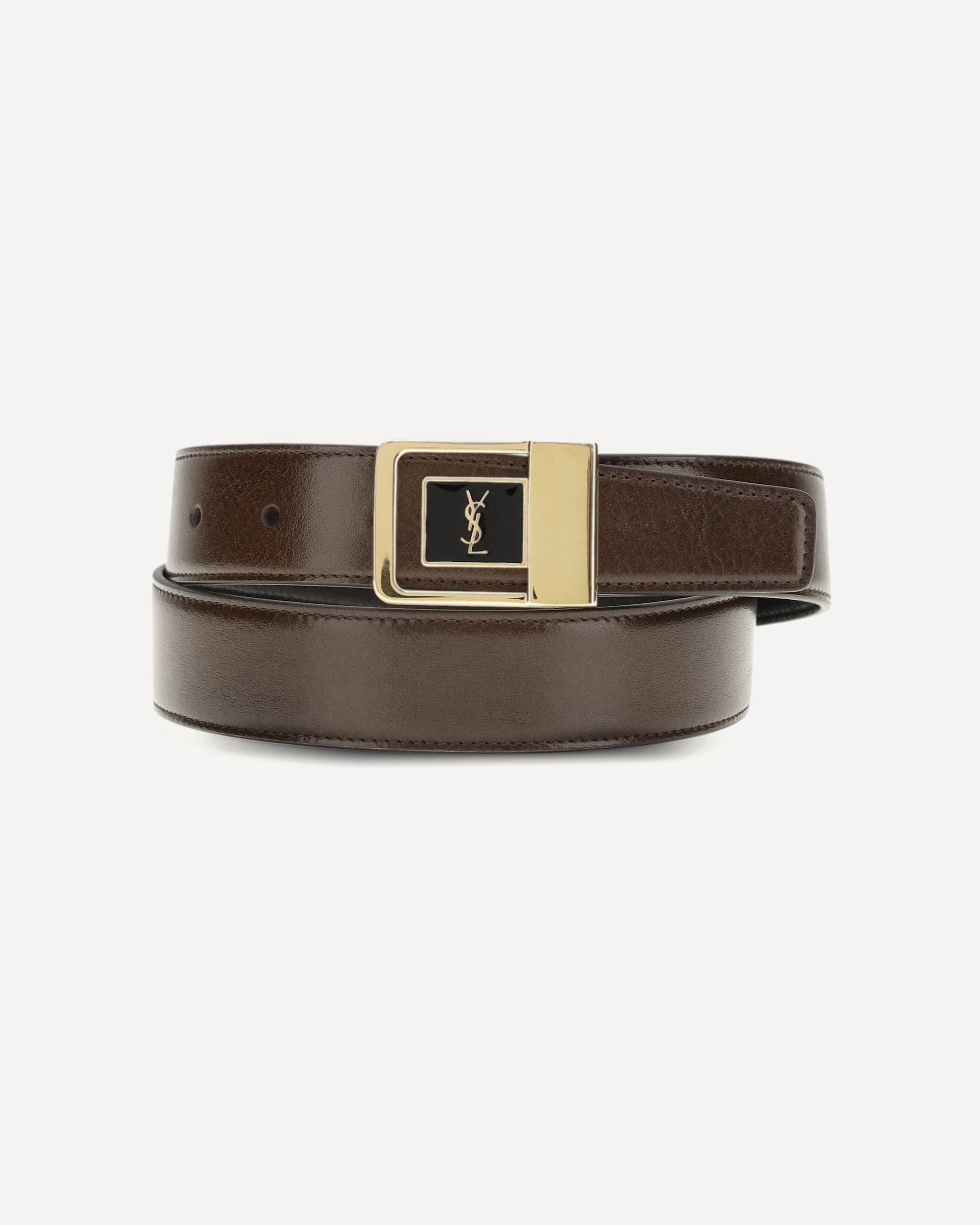 Saint Laurent La 66 Belt In Smooth Leather