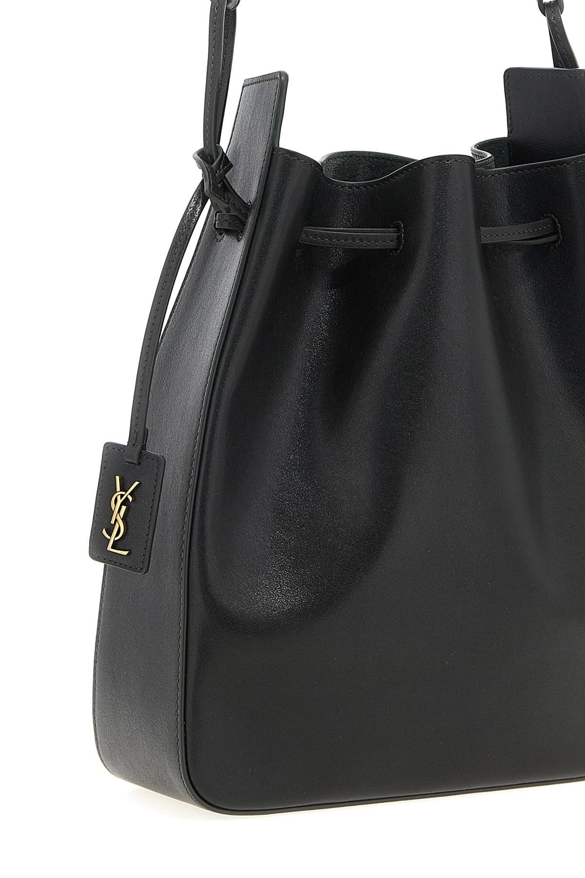 Saint Laurent Saint Laurent Large Green Leather Bucket Bag