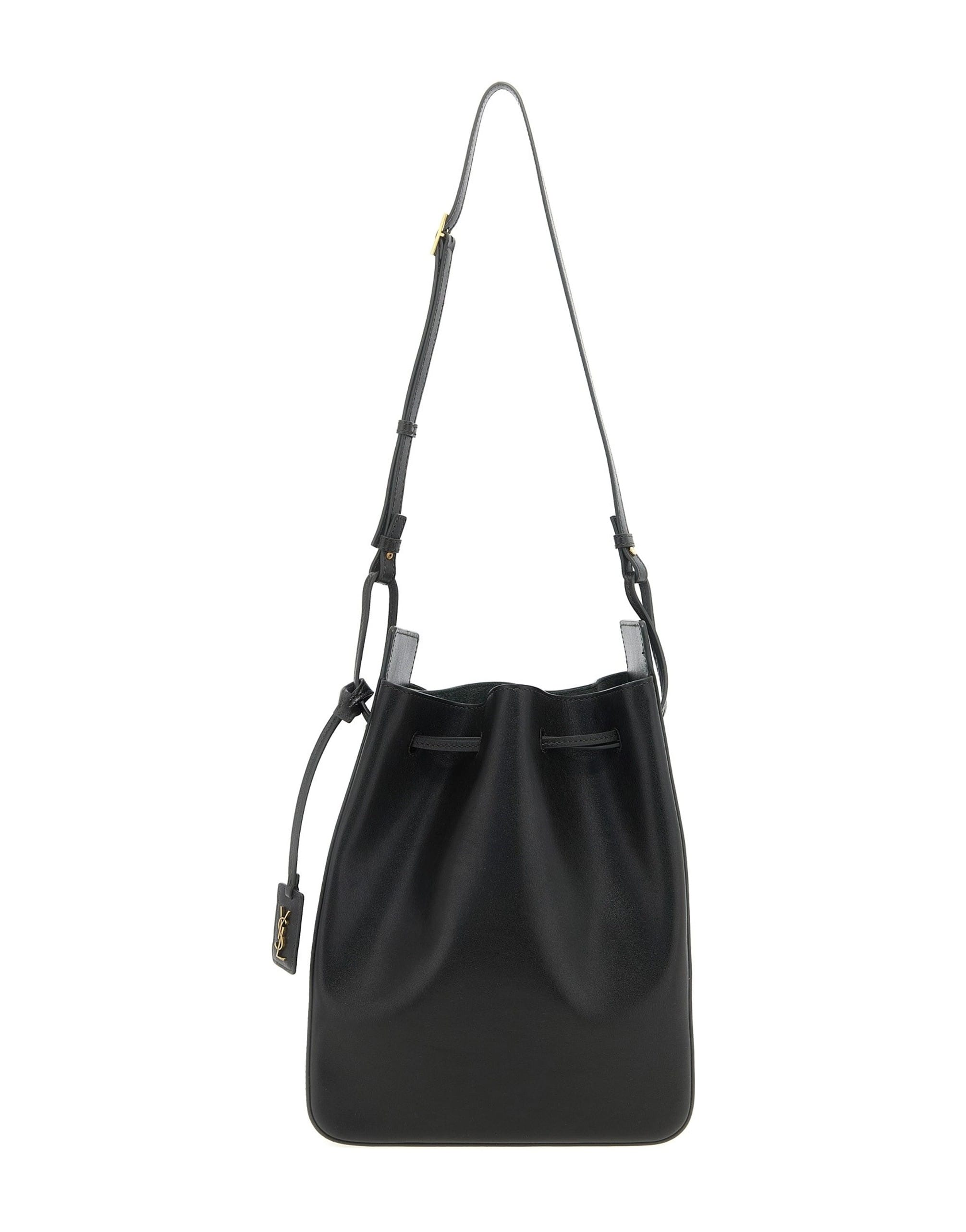 Saint Laurent Saint Laurent Large Green Leather Bucket Bag