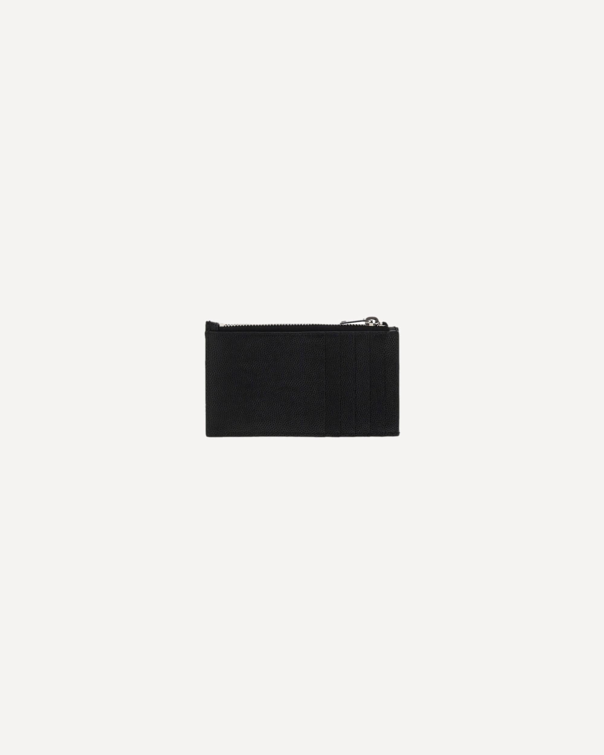 SAINT LAURENT★18春夏★5 FRAGMENT ZIP POUCH Saint Laurent Grained Calfskin Monogram 5 Fragments Zip Pouch Card