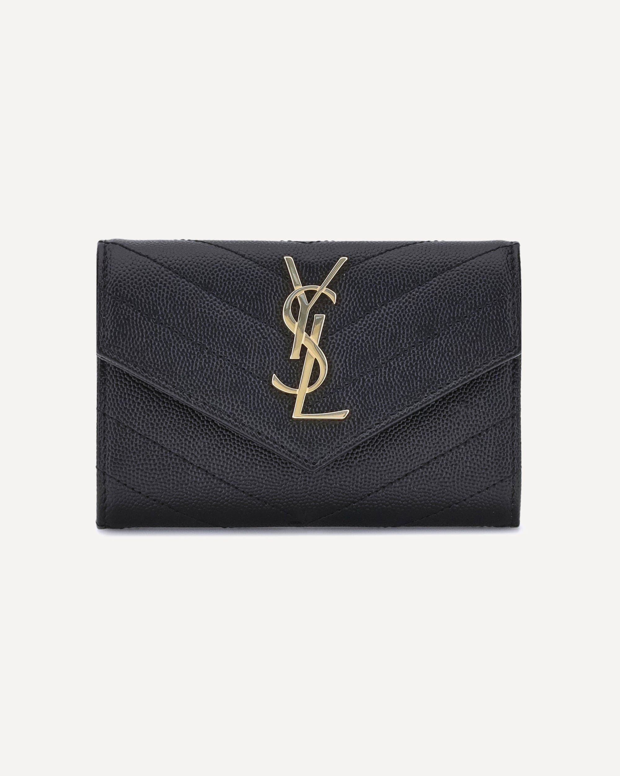 Saint Laurent Leather Wallet With Snap Closure