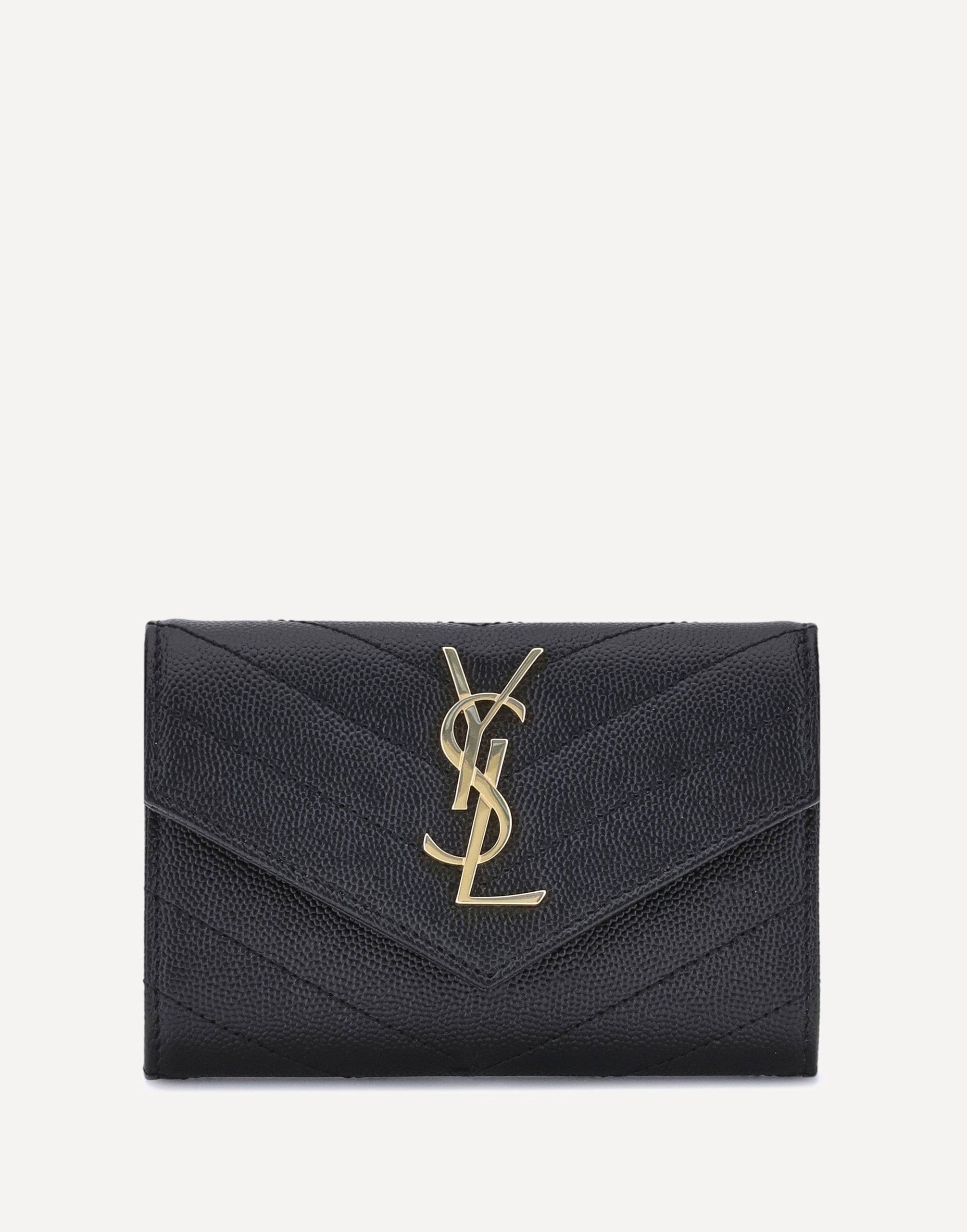 Saint Laurent Leather Wallet With Snap Closure