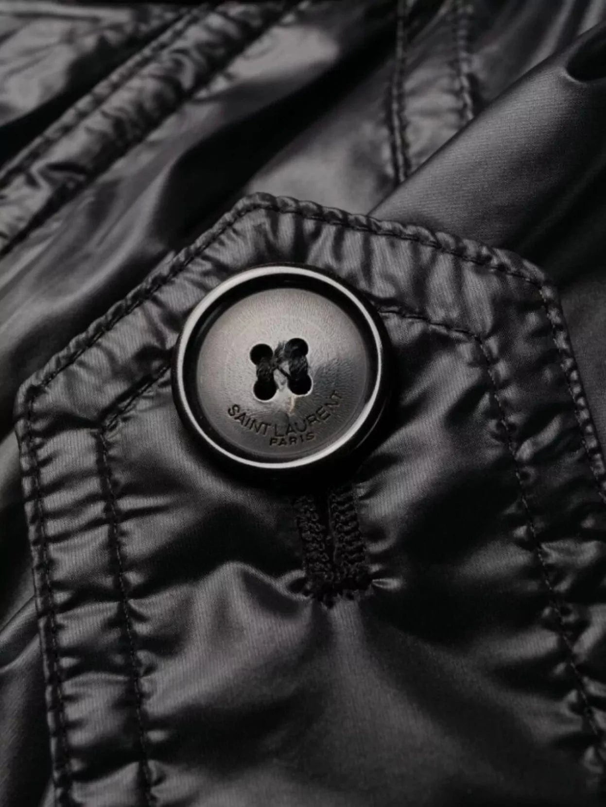 Saint Laurent Long-Sleeved Padded Coat