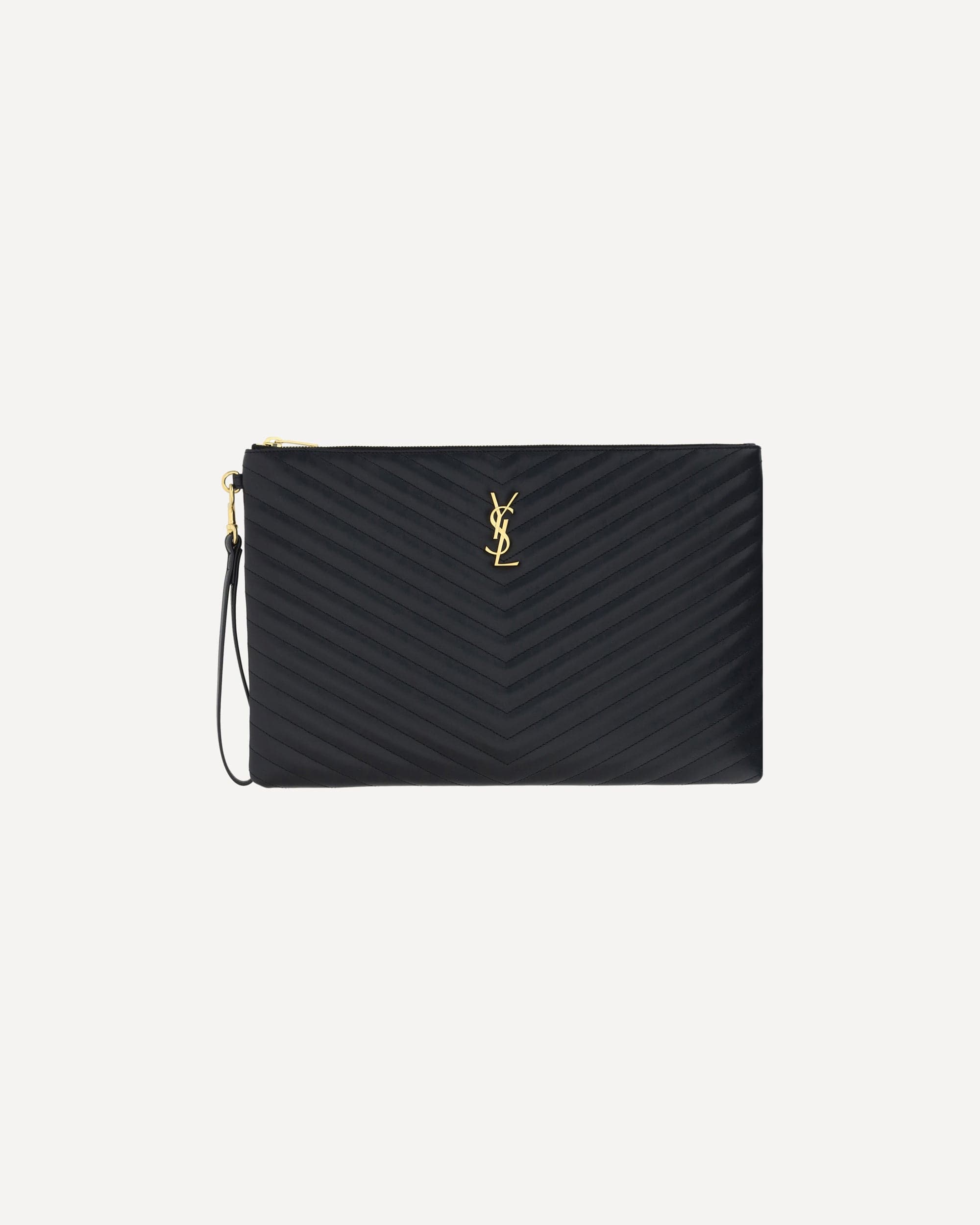 Saint Laurent Matelassé Leather Pouch