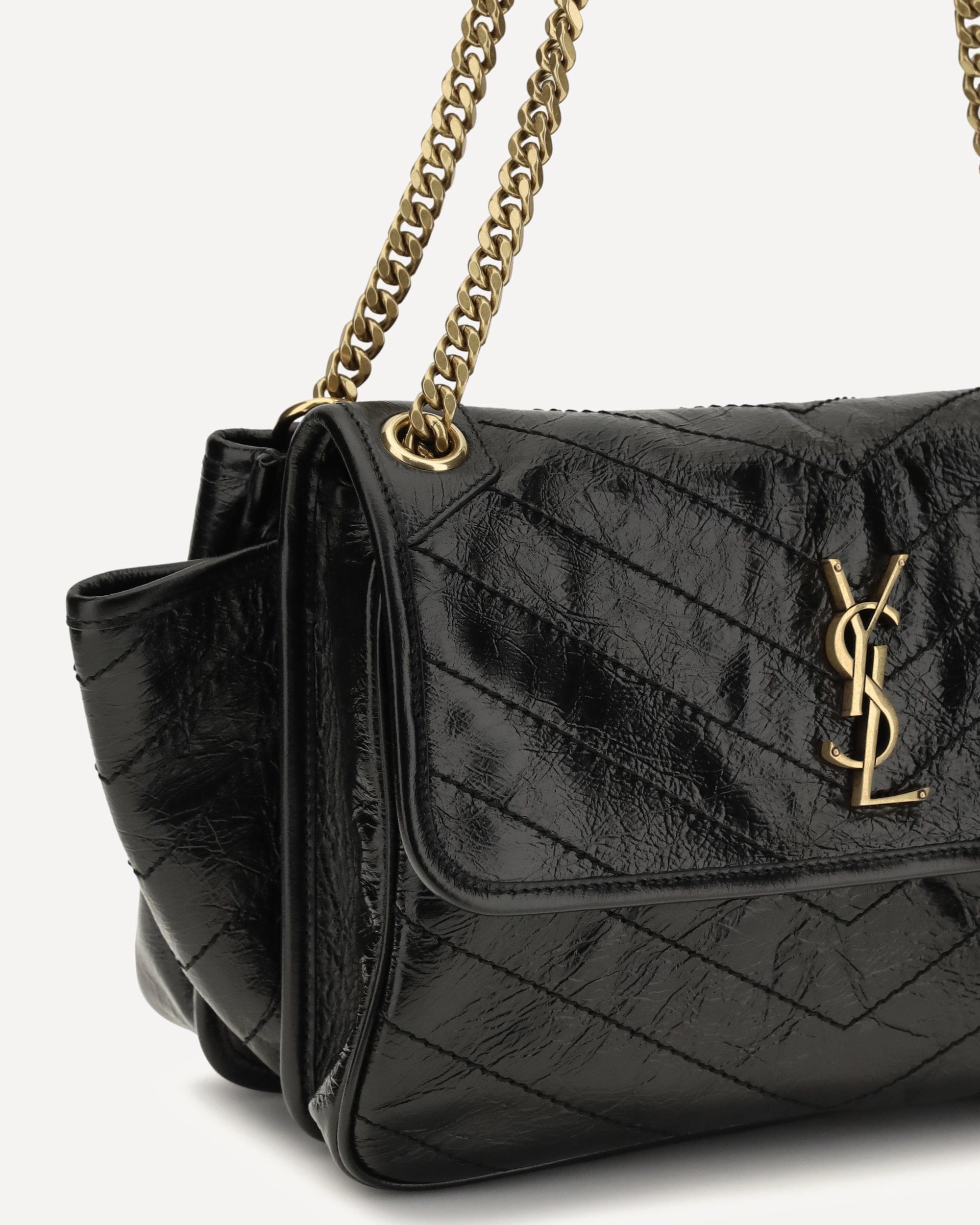 Saint Laurent Niki Chevron-Quilted Calfskin Shoulder Bag