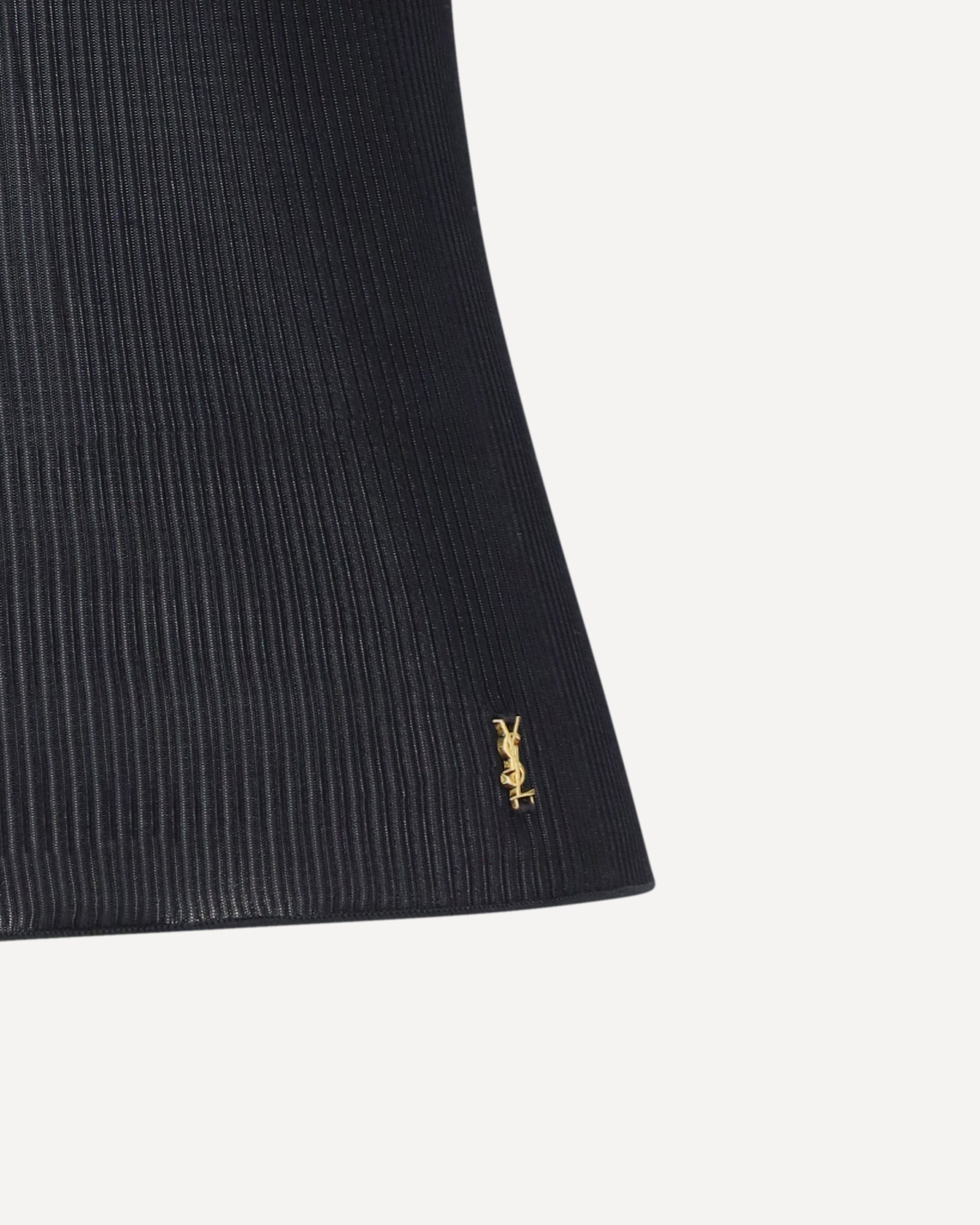 Saint Laurent Ribbed Silk Jersey Lace-Trim Tank Top