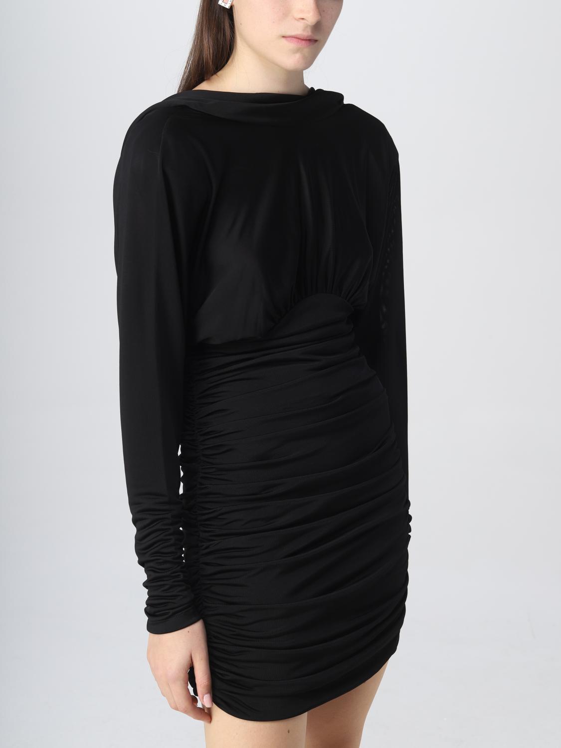 Saint Laurent Ruched Curved-Hem Minidress