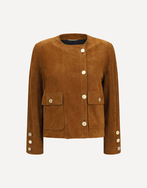 Saint Laurent Short Suede Jacket With Buttons | Sendegaro HK