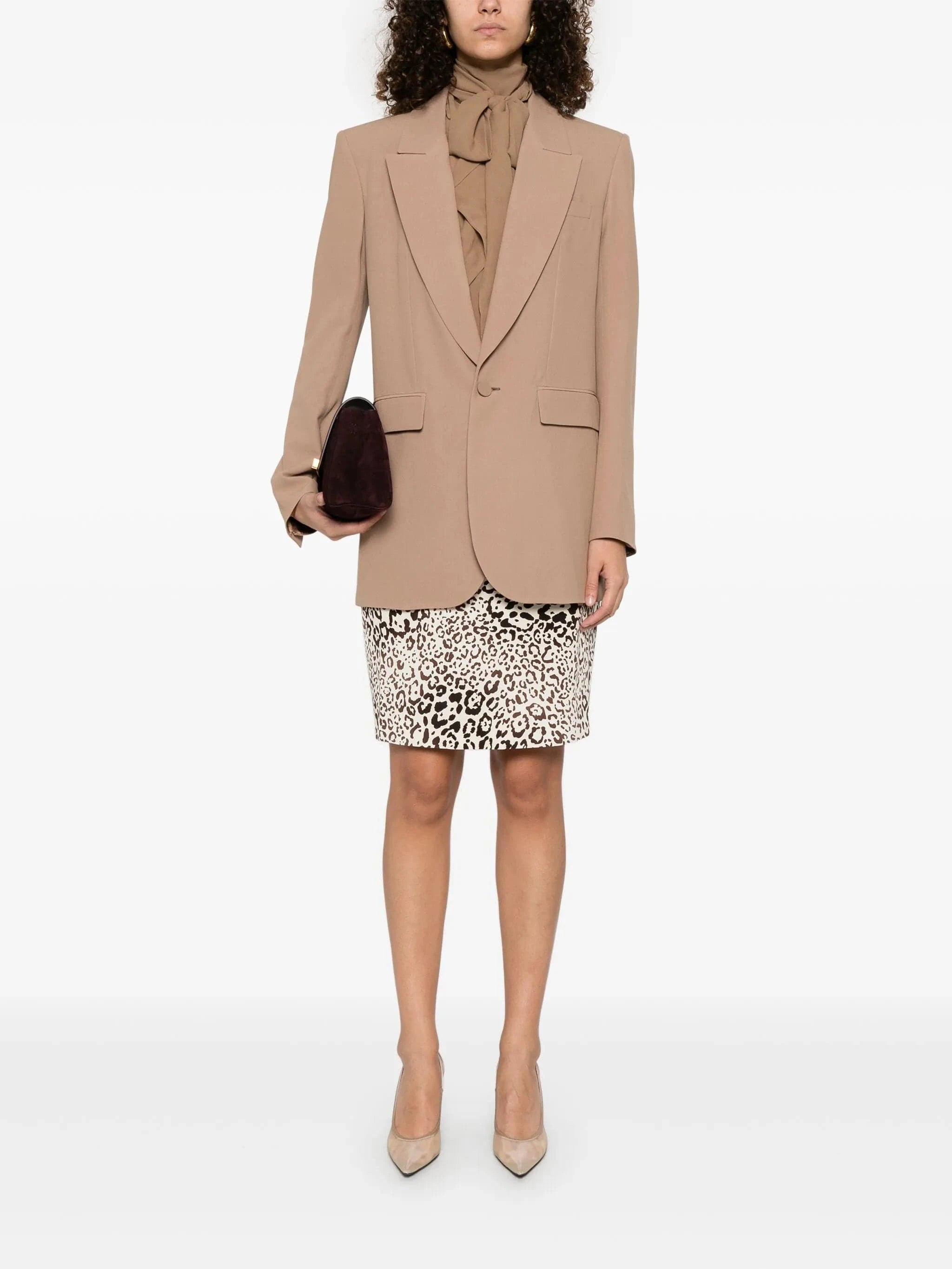 Saint Laurent Single-Breasted Silk Blazer Jacket