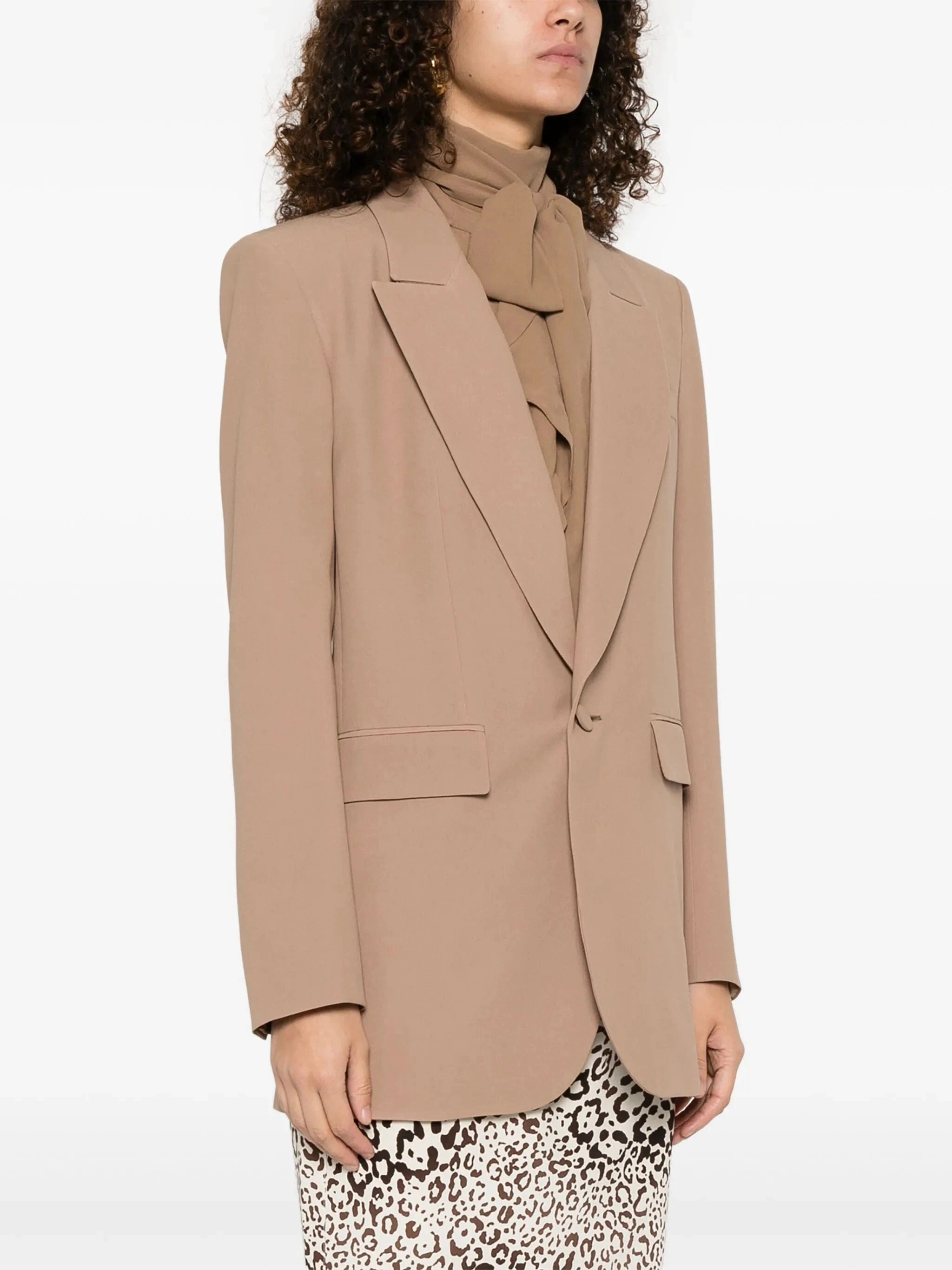 Saint Laurent Single-Breasted Silk Blazer Jacket