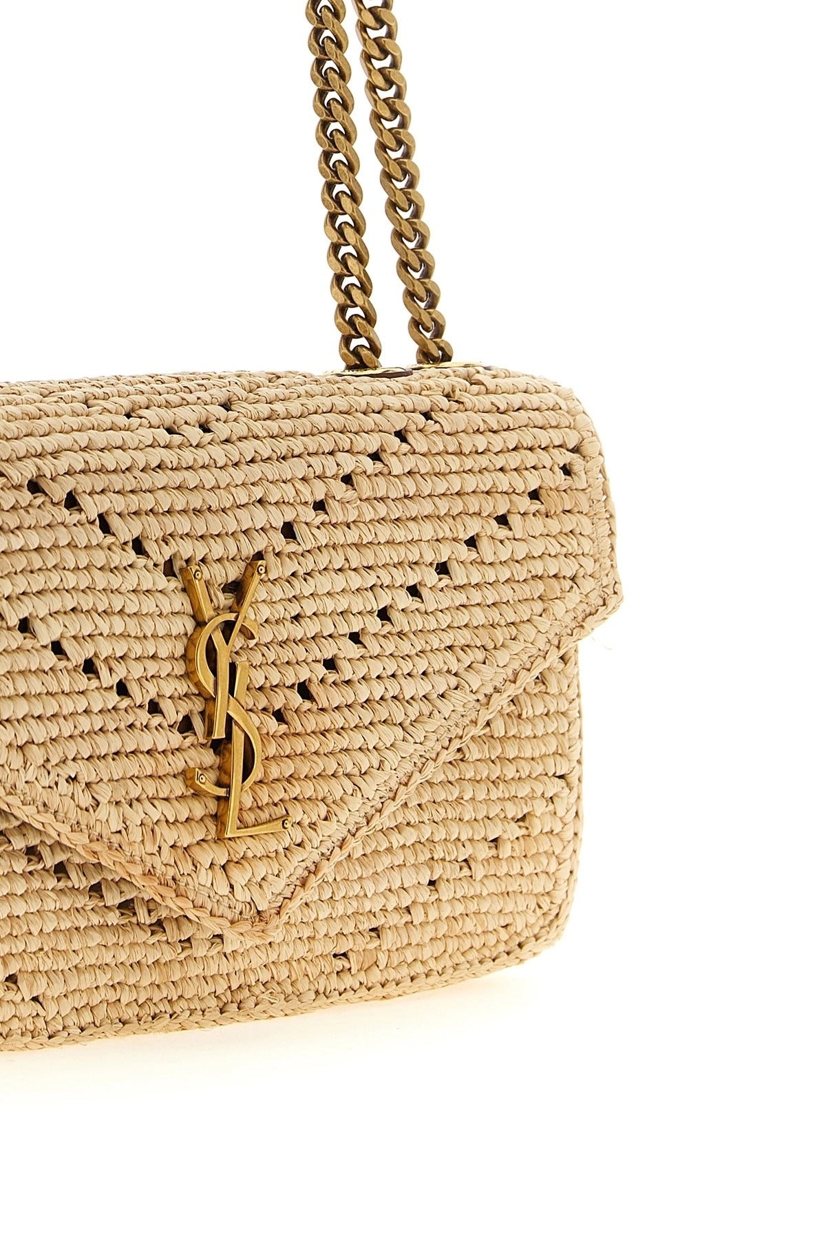 Saint Laurent Small Loulou Raffia Bag