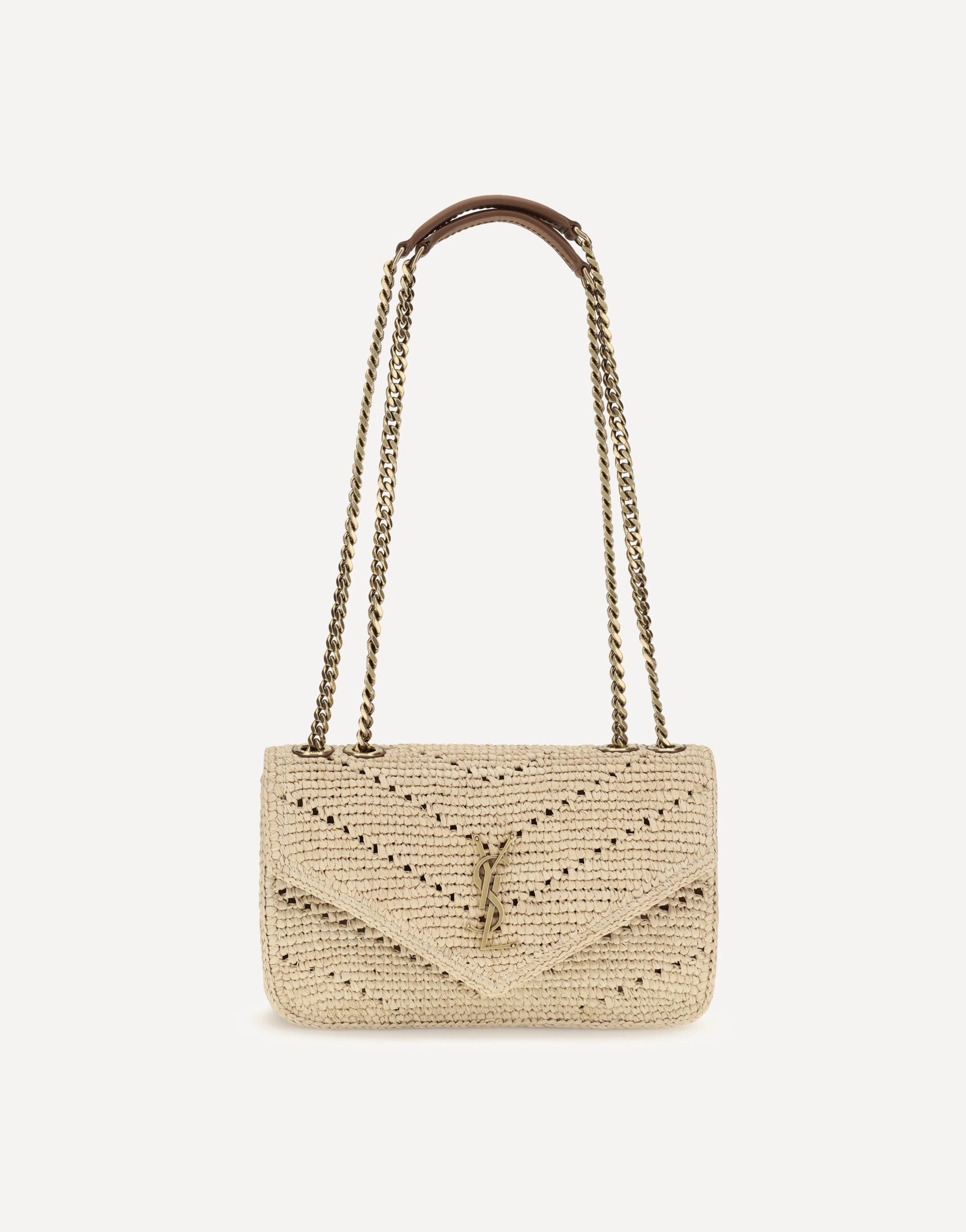 Saint Laurent kleine raffia Loulou schoudertas