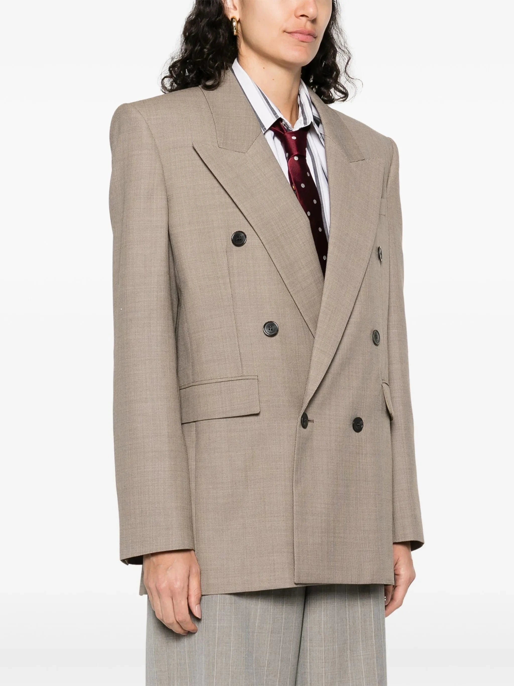 Saint Laurent Wool Double-Breasted Blazer Jacket | Sendegaro PT Saint Laurent Wool Double-Breasted Blazer Jacket | Sendegaro PT