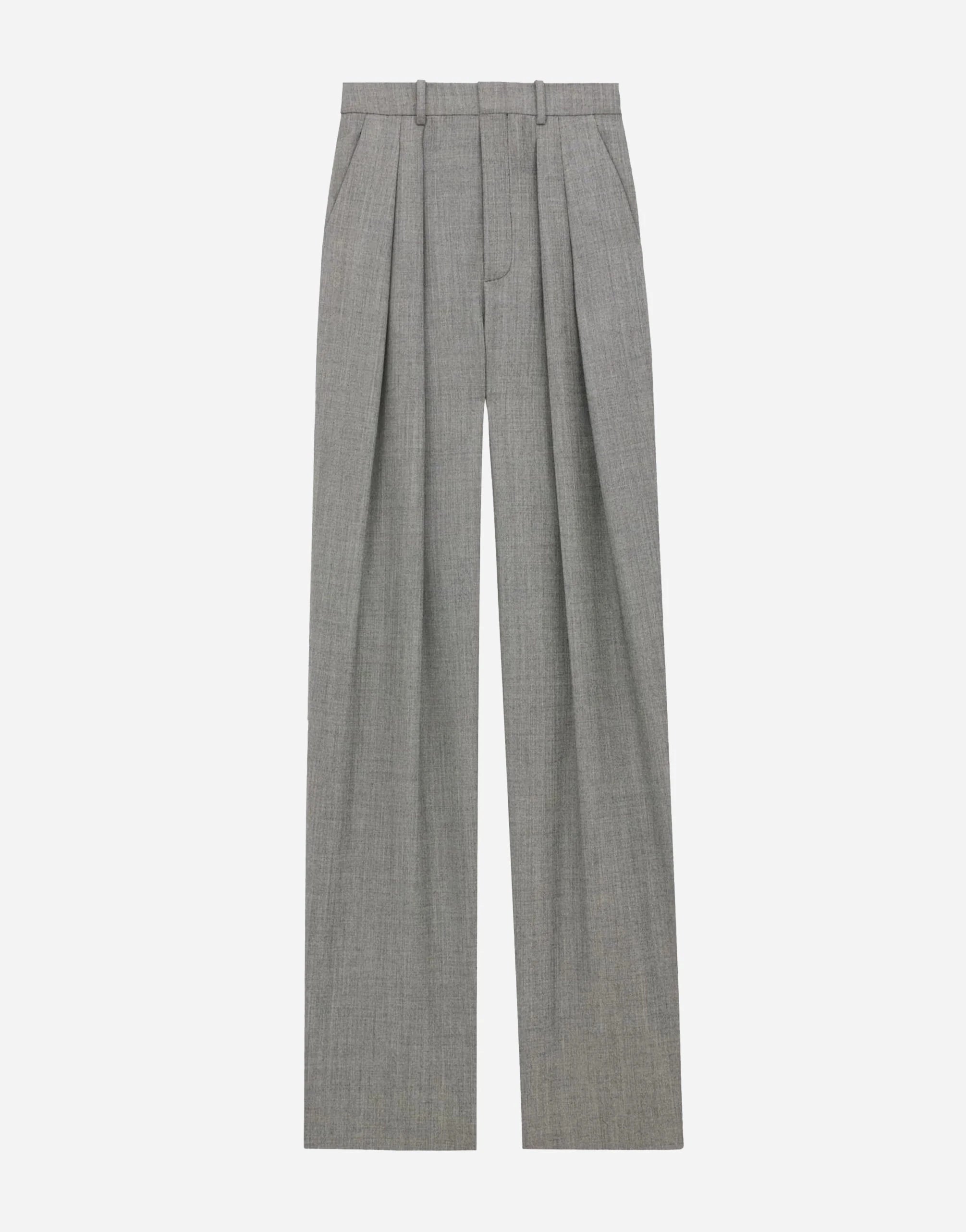 Saint Laurent Wool Wide-Leg Twill Trousers | Sendegaro AE Saint Laurent Wool Wide-Leg Twill Trousers | Sendegaro AE