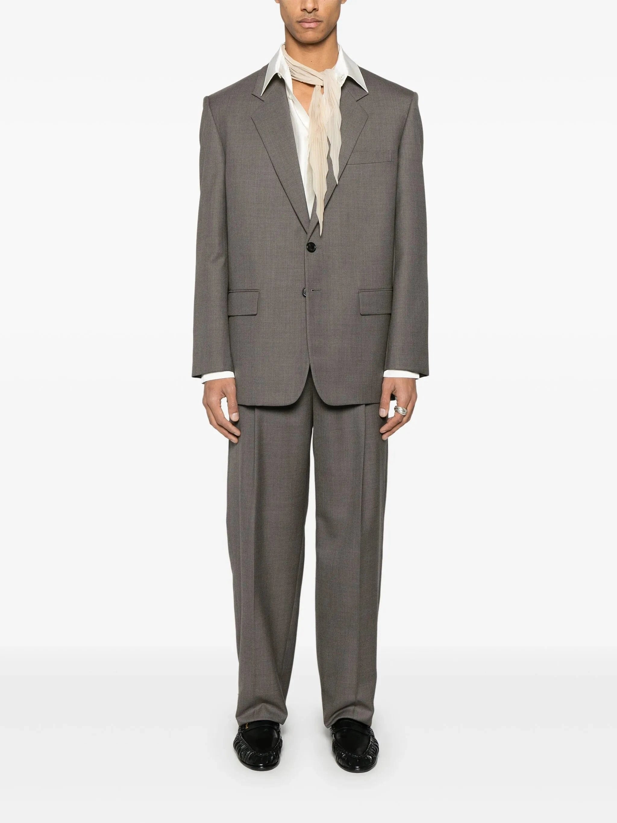 Saint Laurent Yves Wool Chiné Blazer Jacket