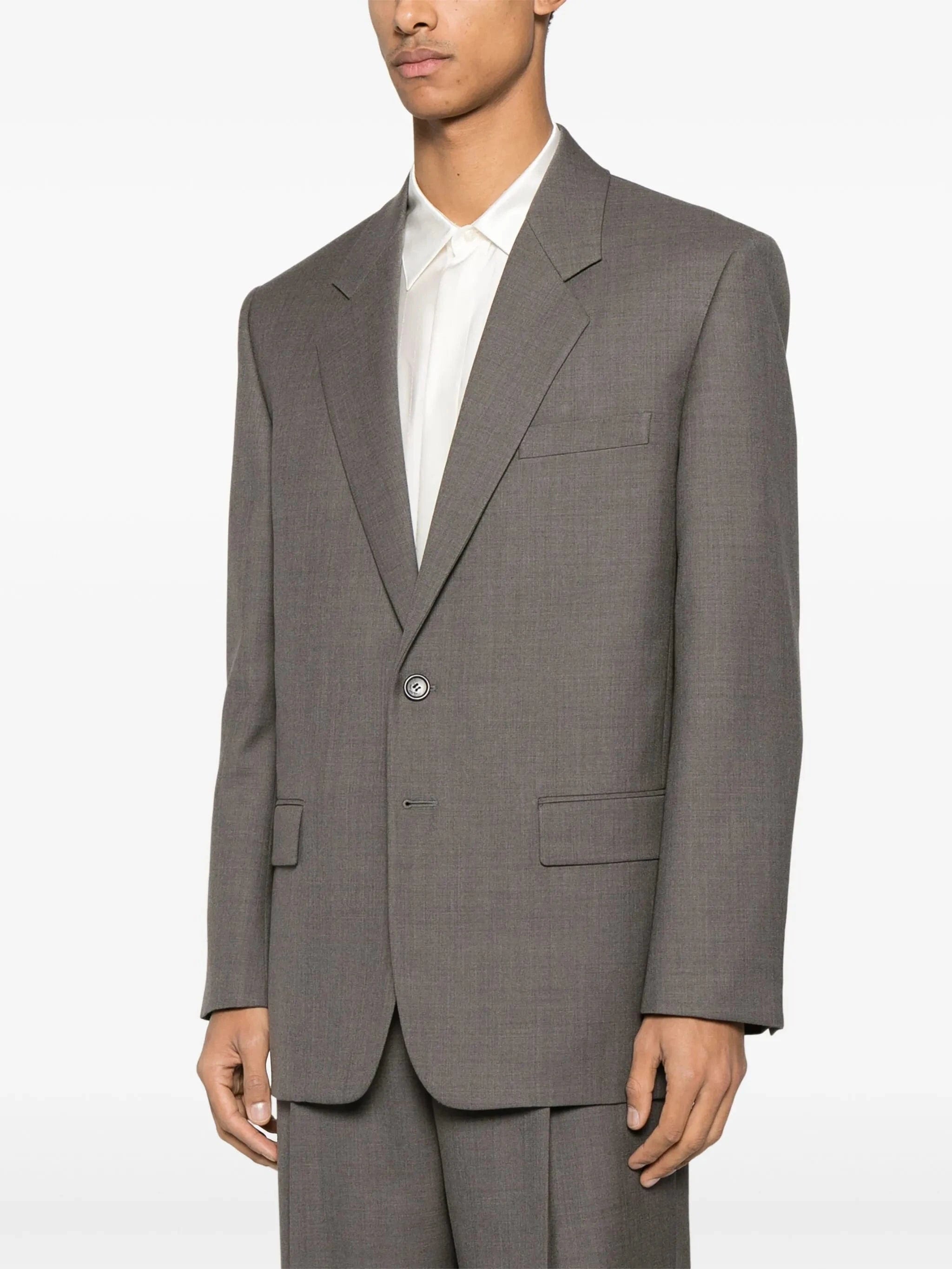 Saint Laurent Yves Wool Chiné Blazer Jacket