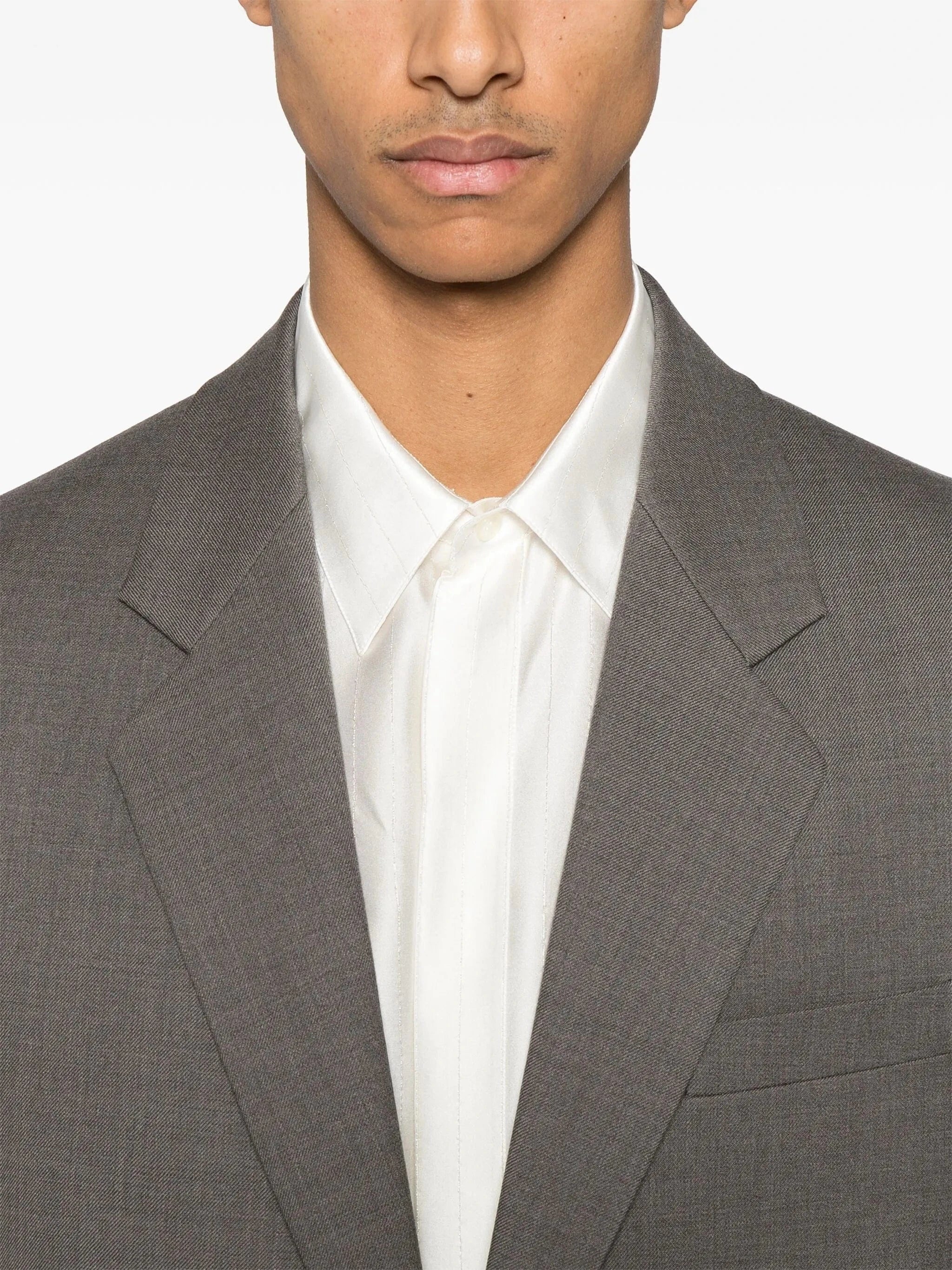 Saint Laurent Yves Wool Chiné Blazer Jacket