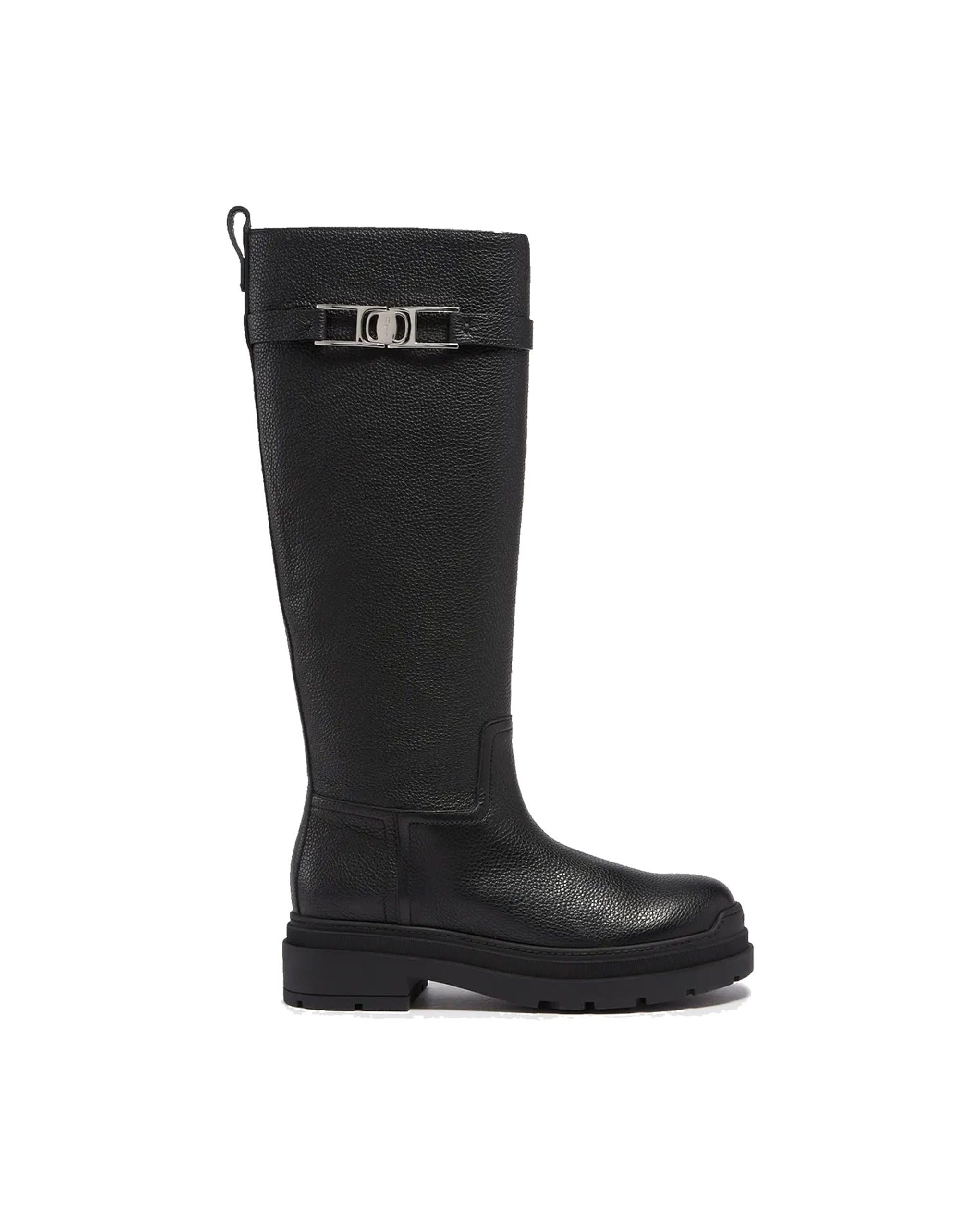 Salvatore Ferragamo Calf Leather Side Zip Boots