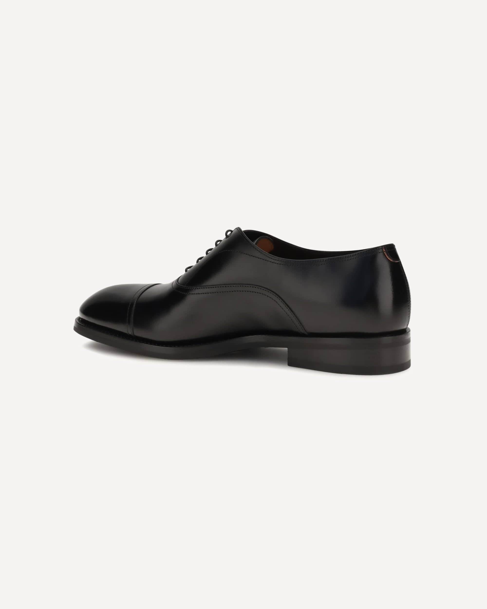 サントーニ 黒 レザー ドレスシューズ レースアップ Santoni レザー レースアップシューズ | Sendegaro JP