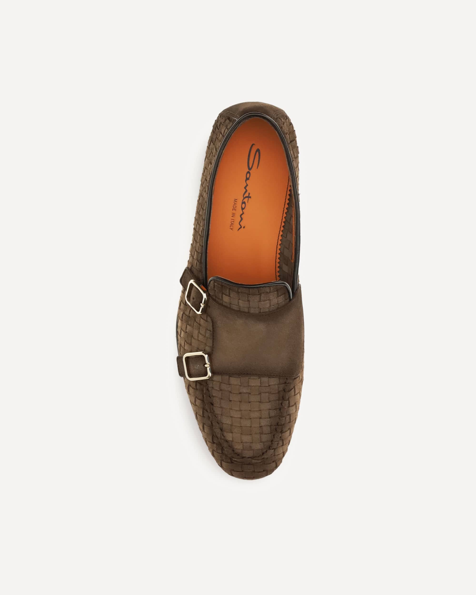 Santoni Woven Leather Loafers
