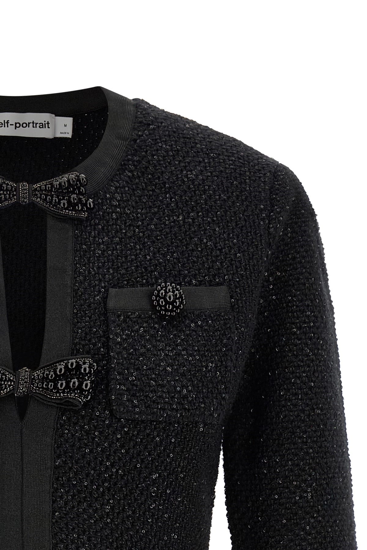 Self-Portrait Self-Portrait Black Sequin Knit Mini Dress
