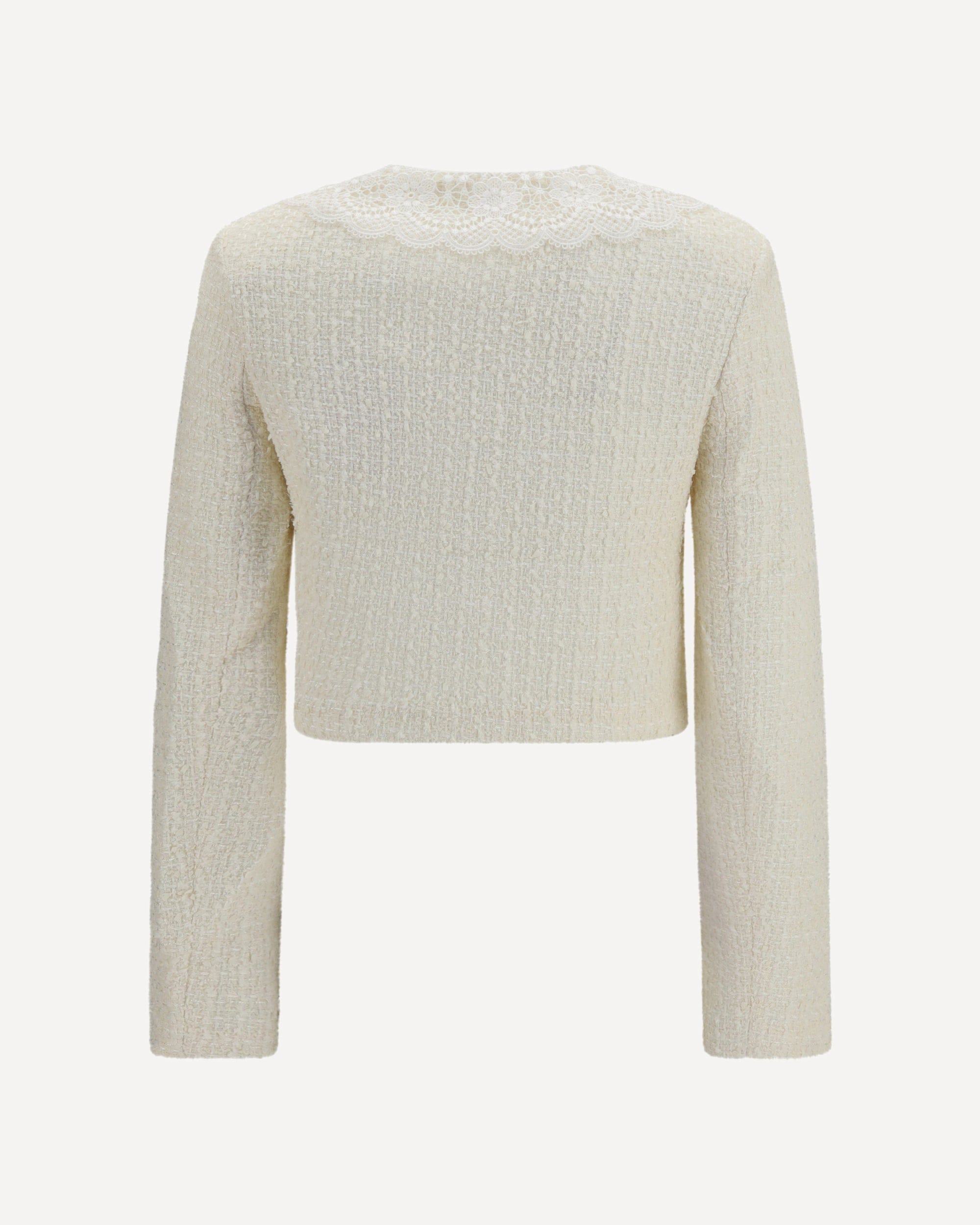 Self-Portrait Bouclé Jacket With Lace Collar - alternate view