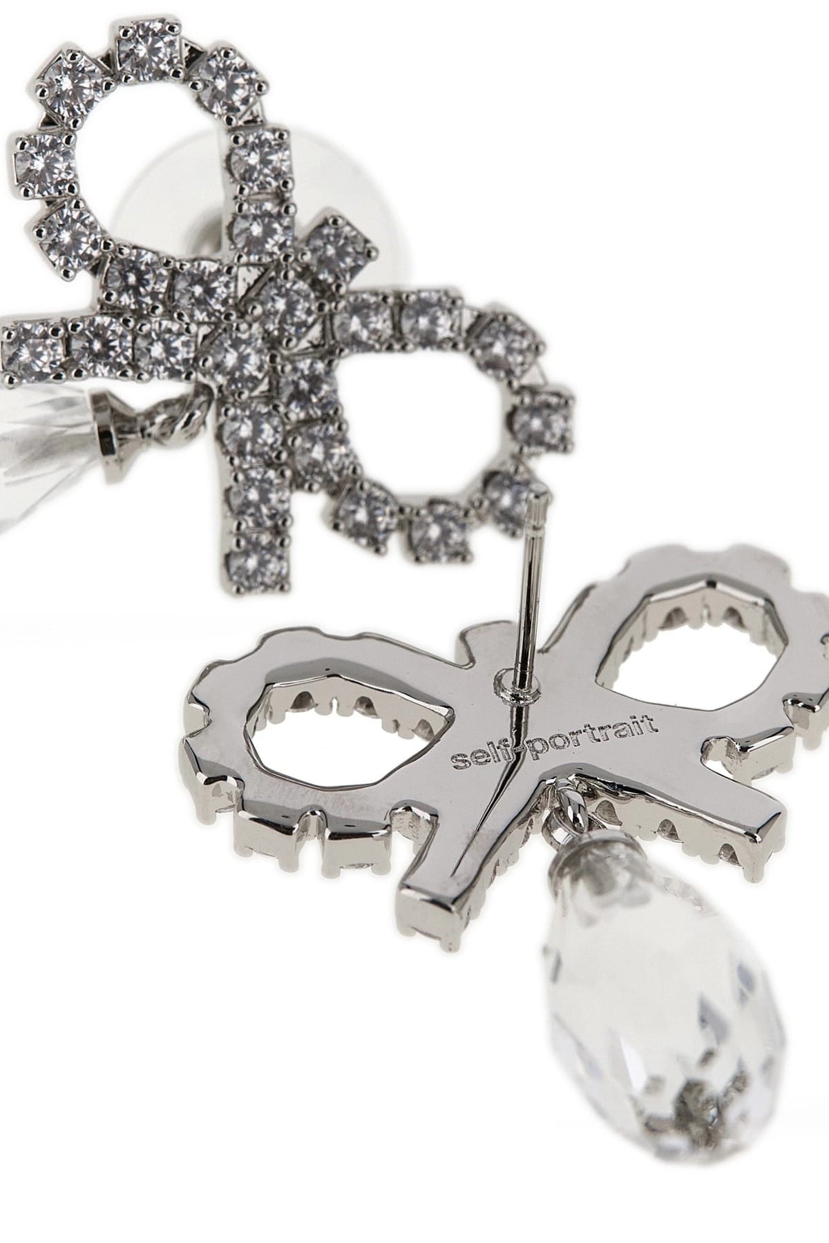 Self-Portrait Self-Portrait Bow Crystal Droplet Earrings