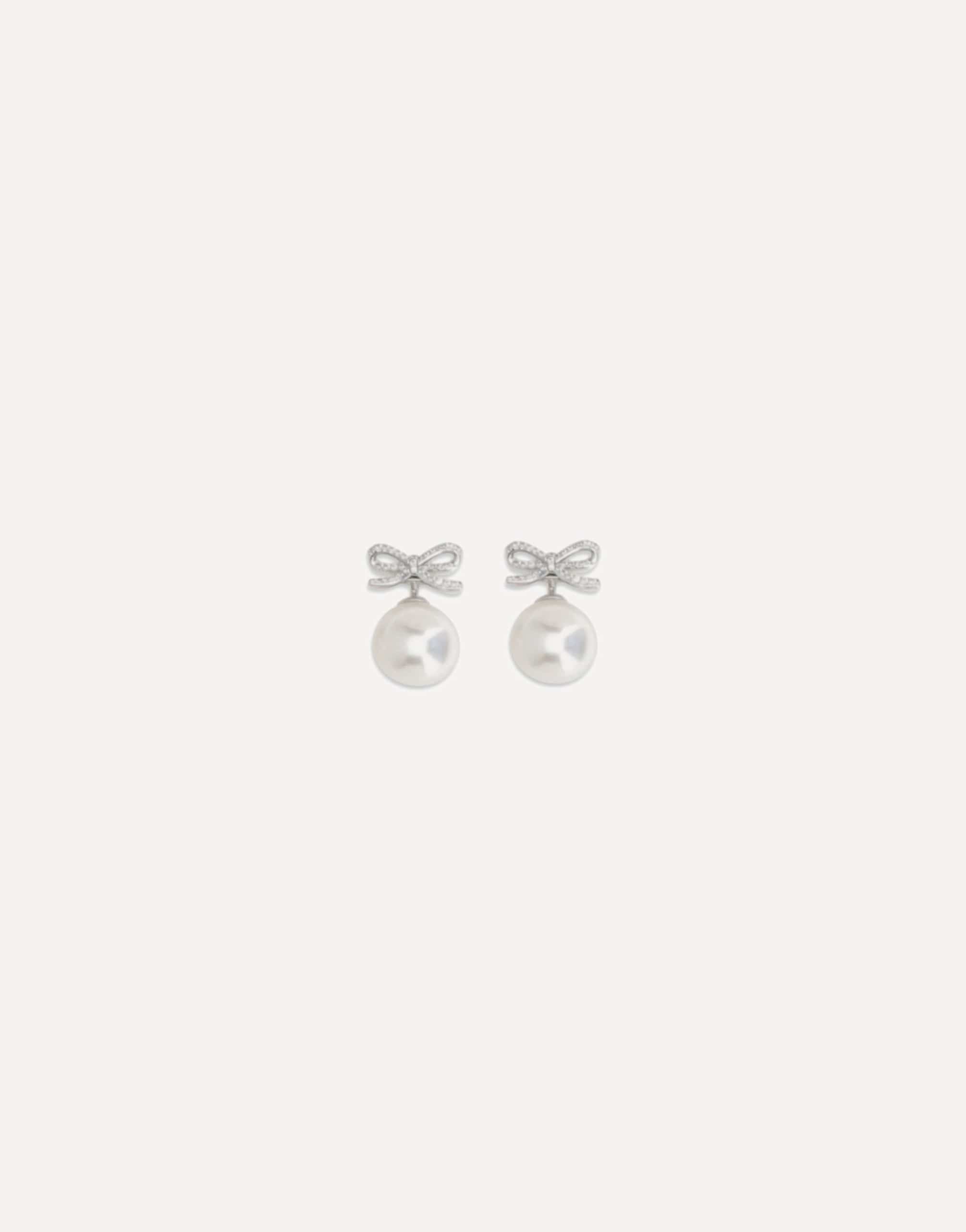 Self-Portrait Self-Portrait Crystal Bow Earrings With Pearl
