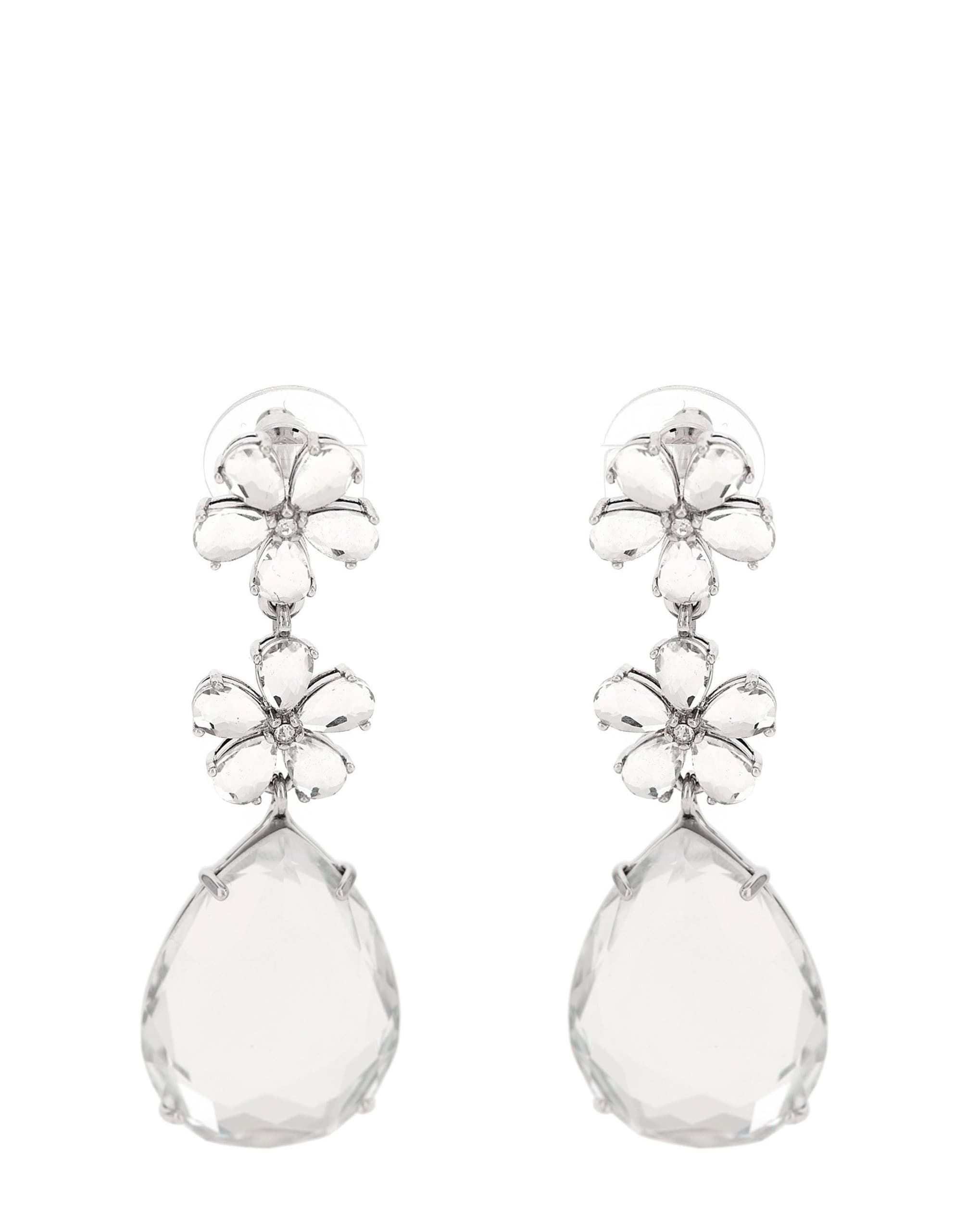 Self-Portrait Self-Portrait Crystal Flower Tiered Earrings
