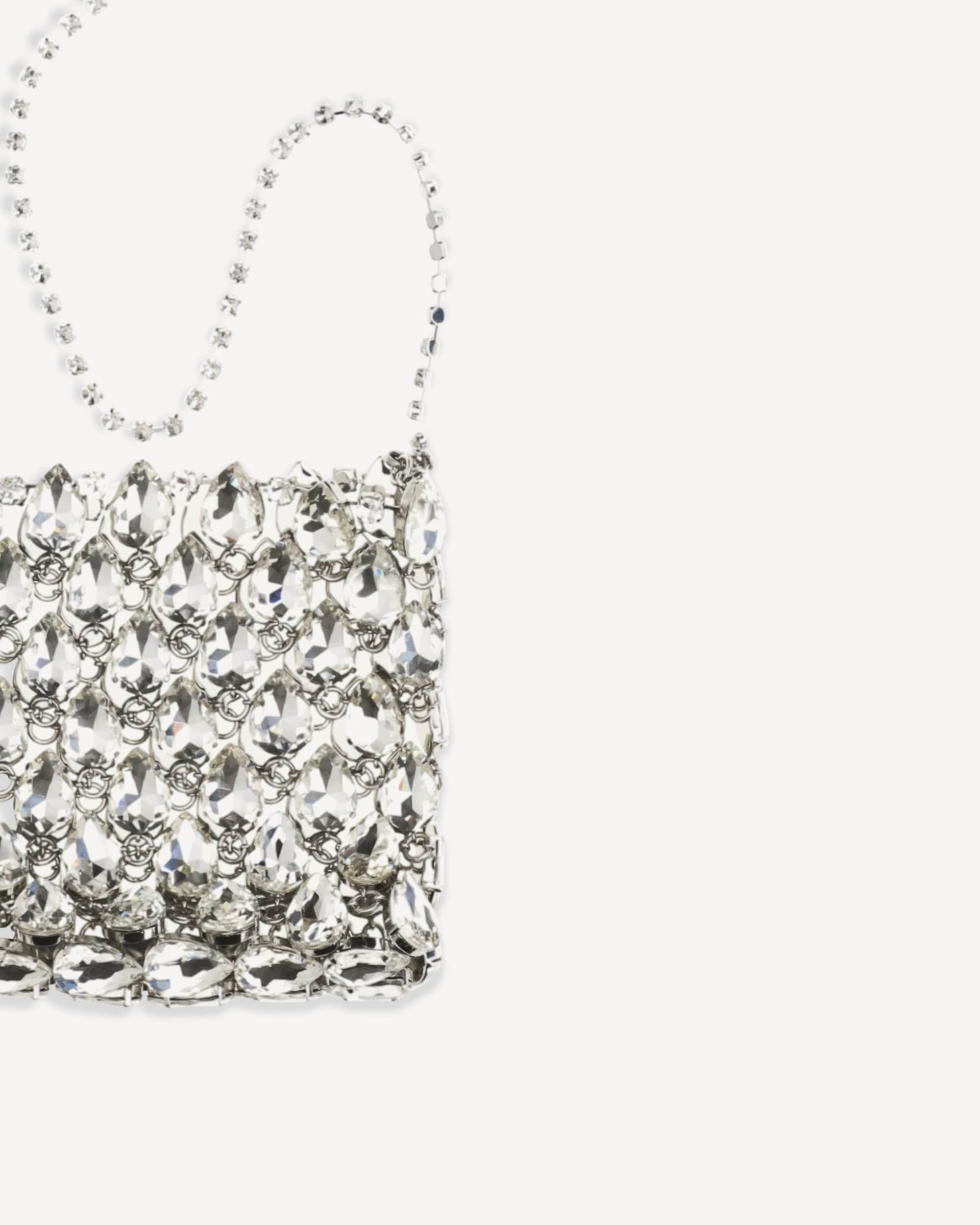 Self-Portrait Crystal Mesh Pouch