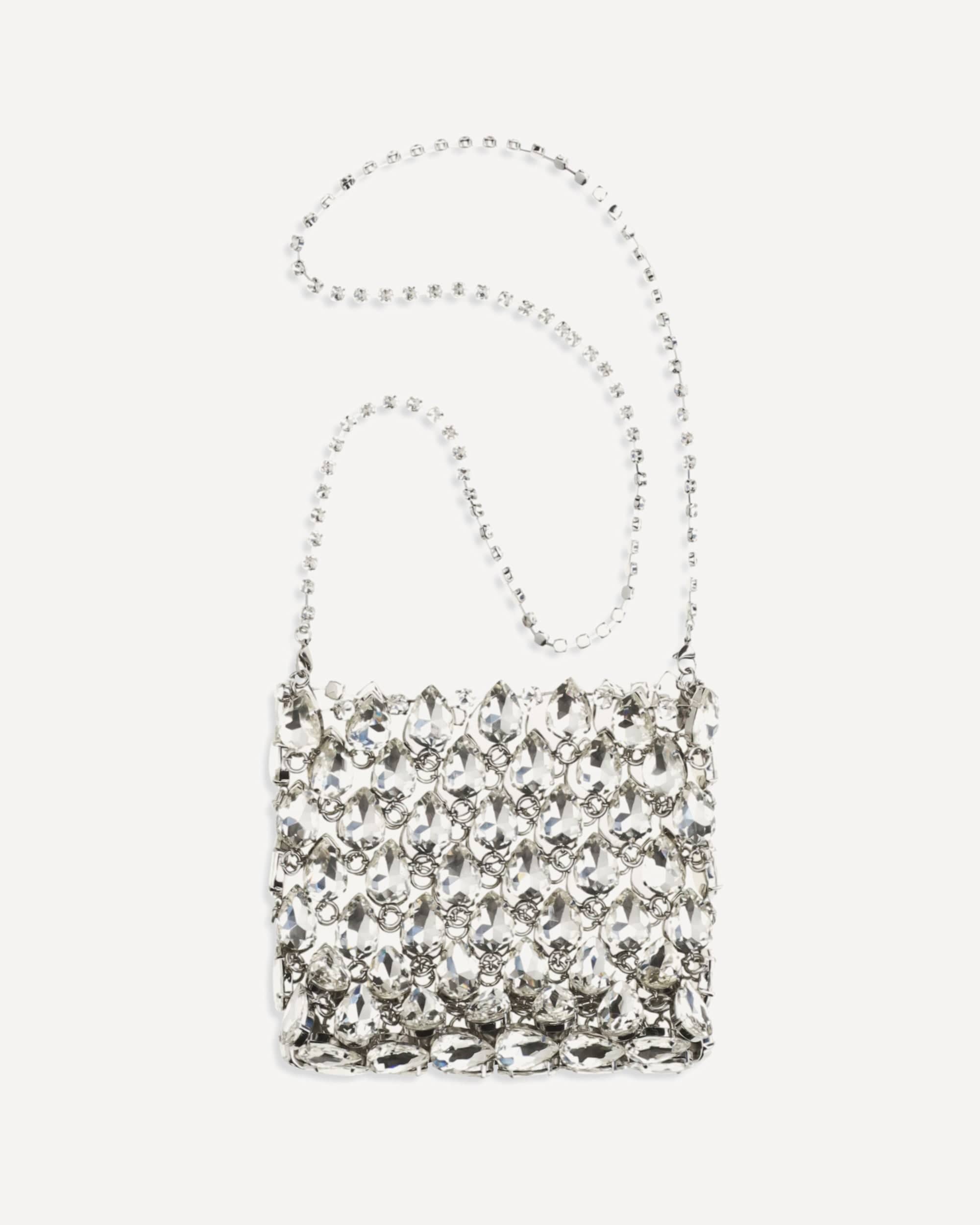 Self-Portrait Crystal Mesh Pouch