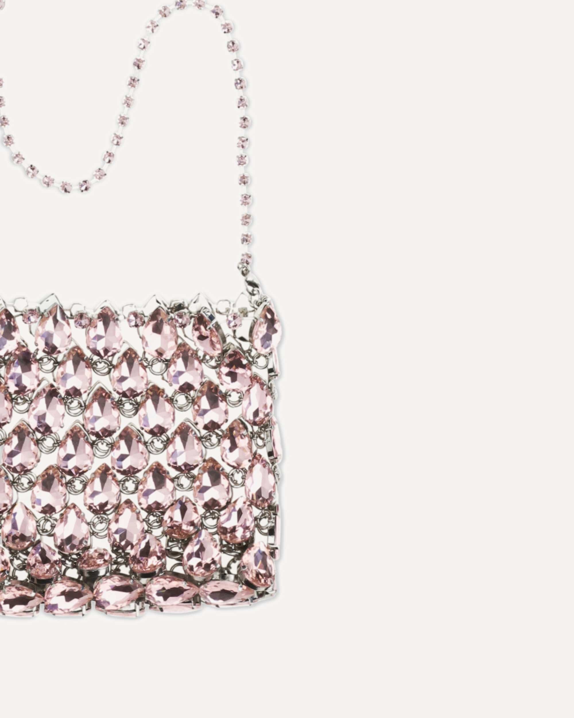 Self-Portrait Crystal Mesh Pouch