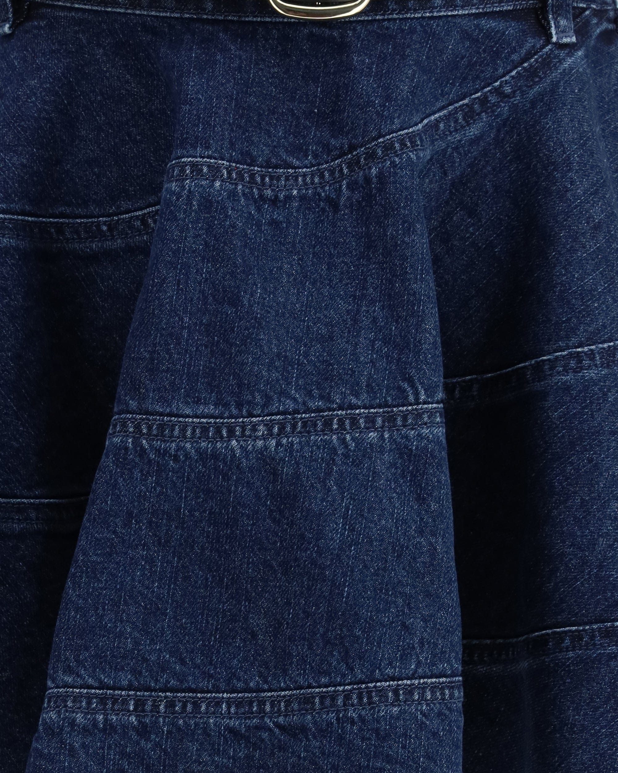 Self-Portrait Flared Denim Mini Skirt
