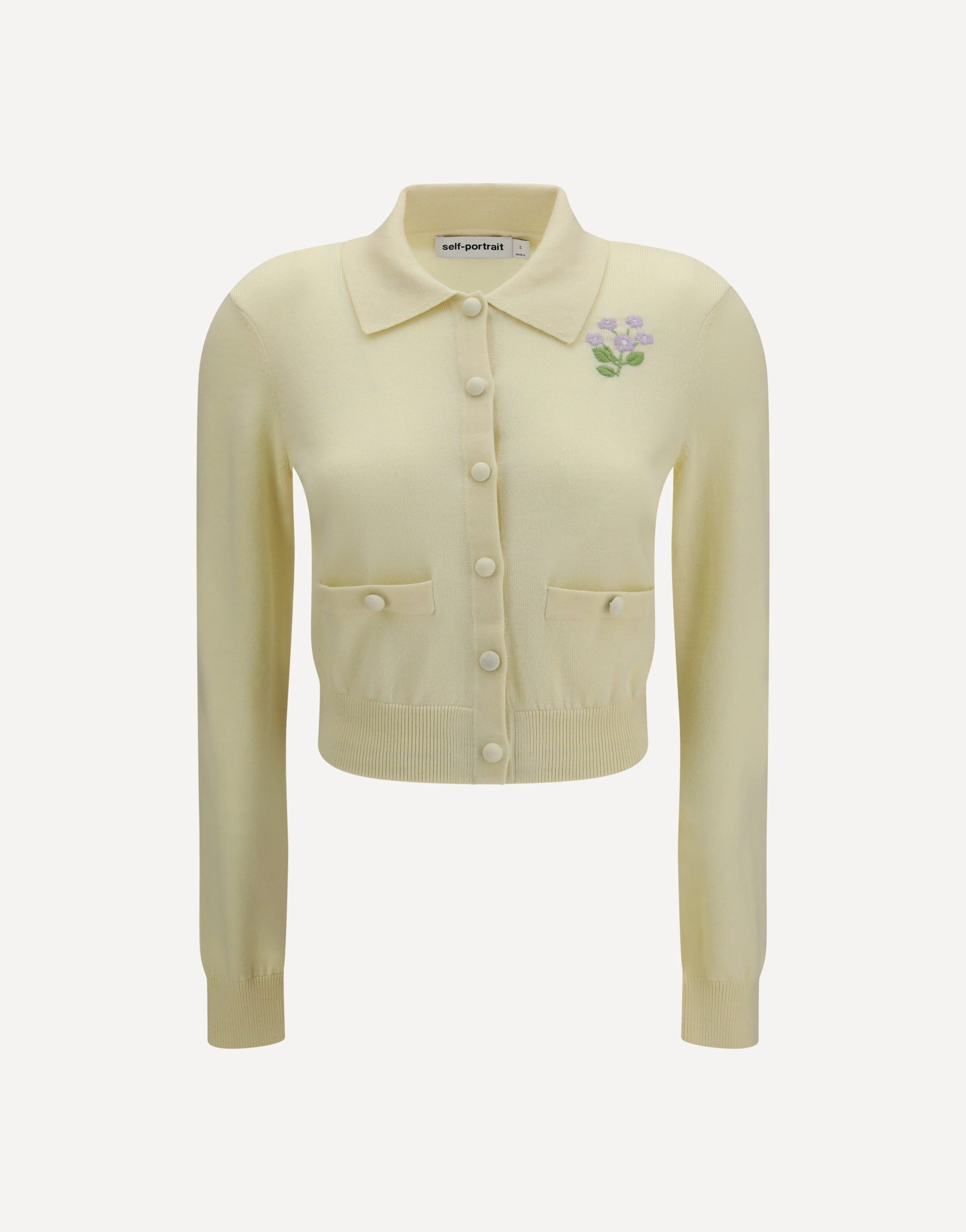 Self-Portrait Self-Portrait Floral Embroidered Knit Cardigan