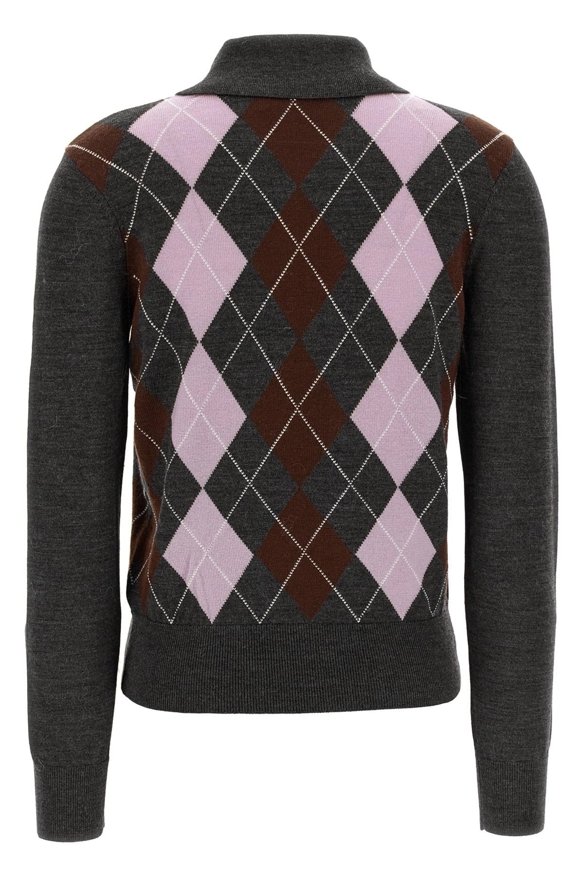 Self-Portrait Self-Portrait Grey Argyle Lightweight Sweater