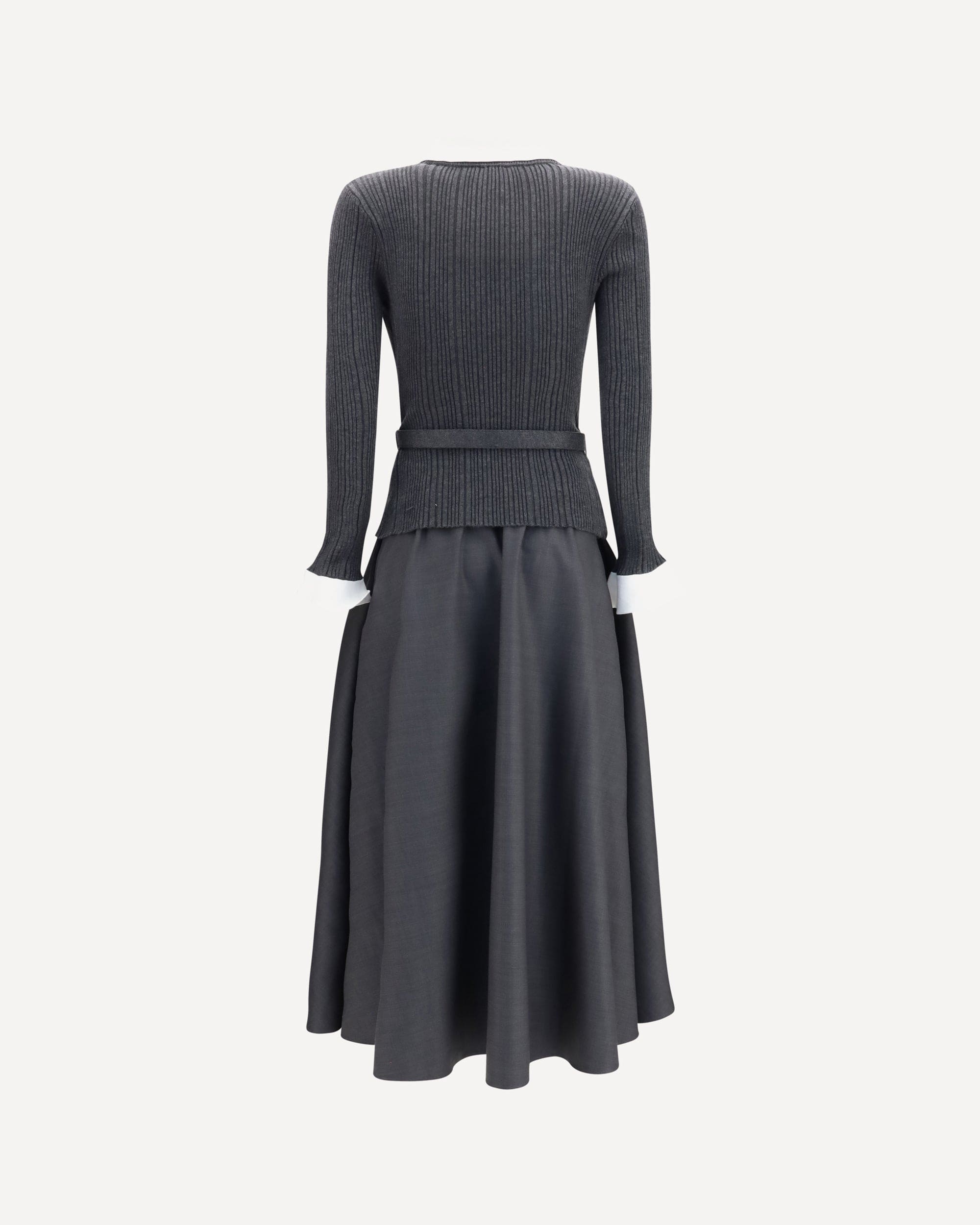 Self-Portrait Knit And Twill Midi Dress - alternate view