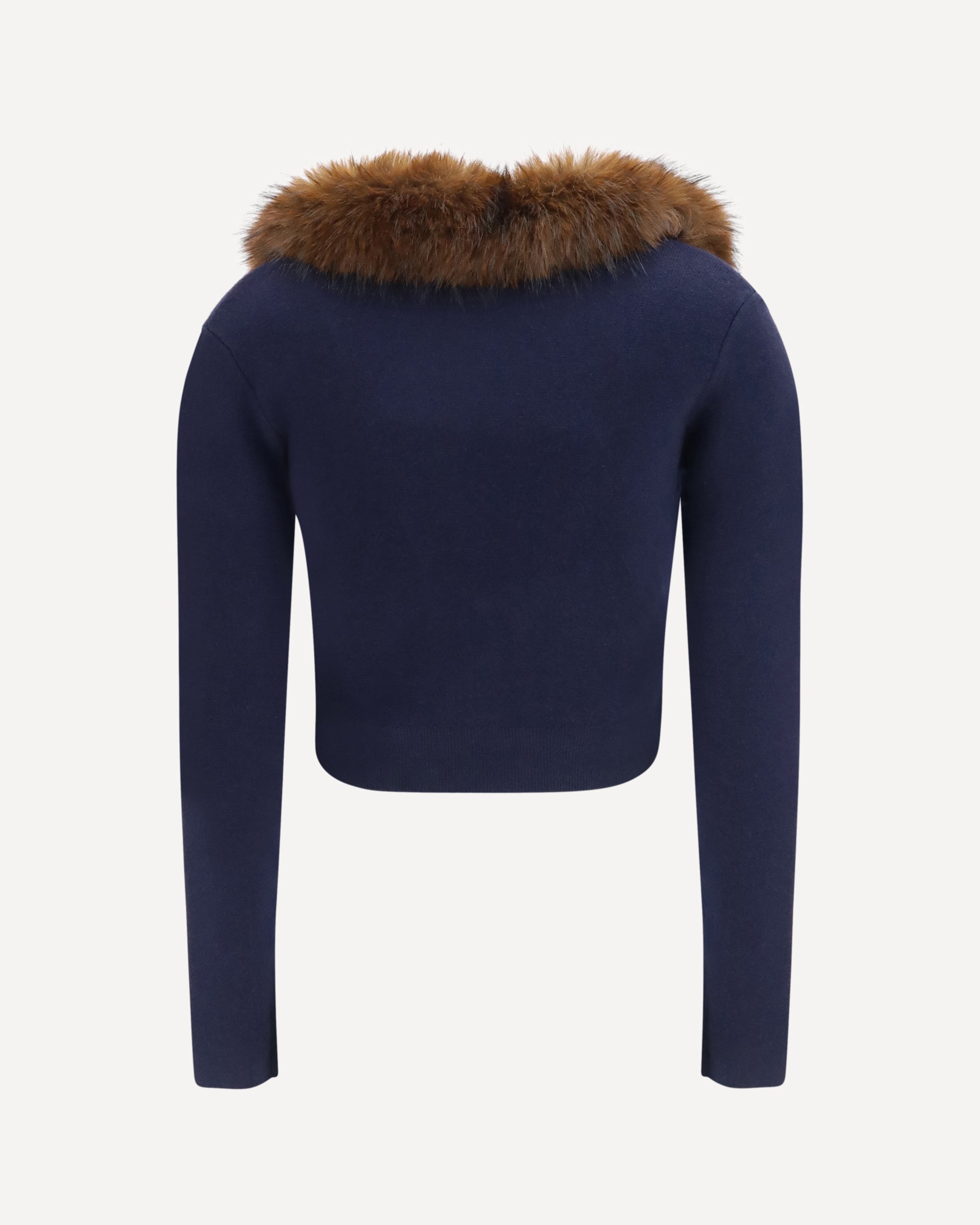 Self-Portrait Knit Faux Fur Cardigan
