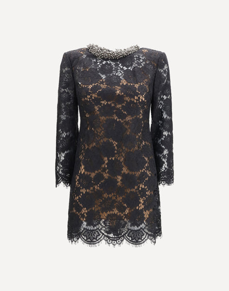 Self-Portrait Lace Long Sleeve Mini Dress