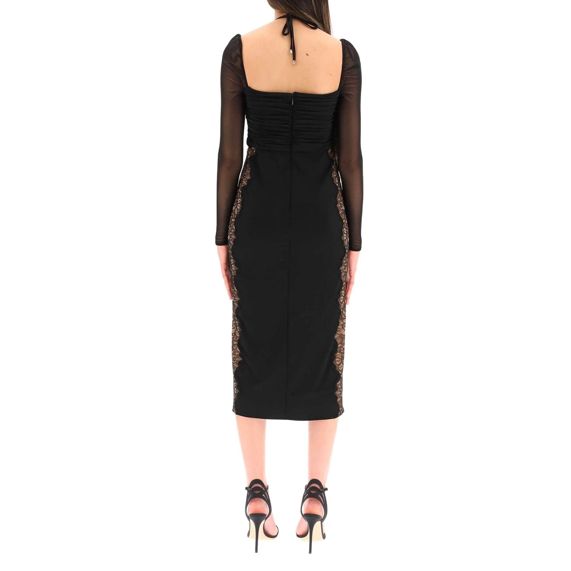 Self-Portrait Lace Trim Midi Dress