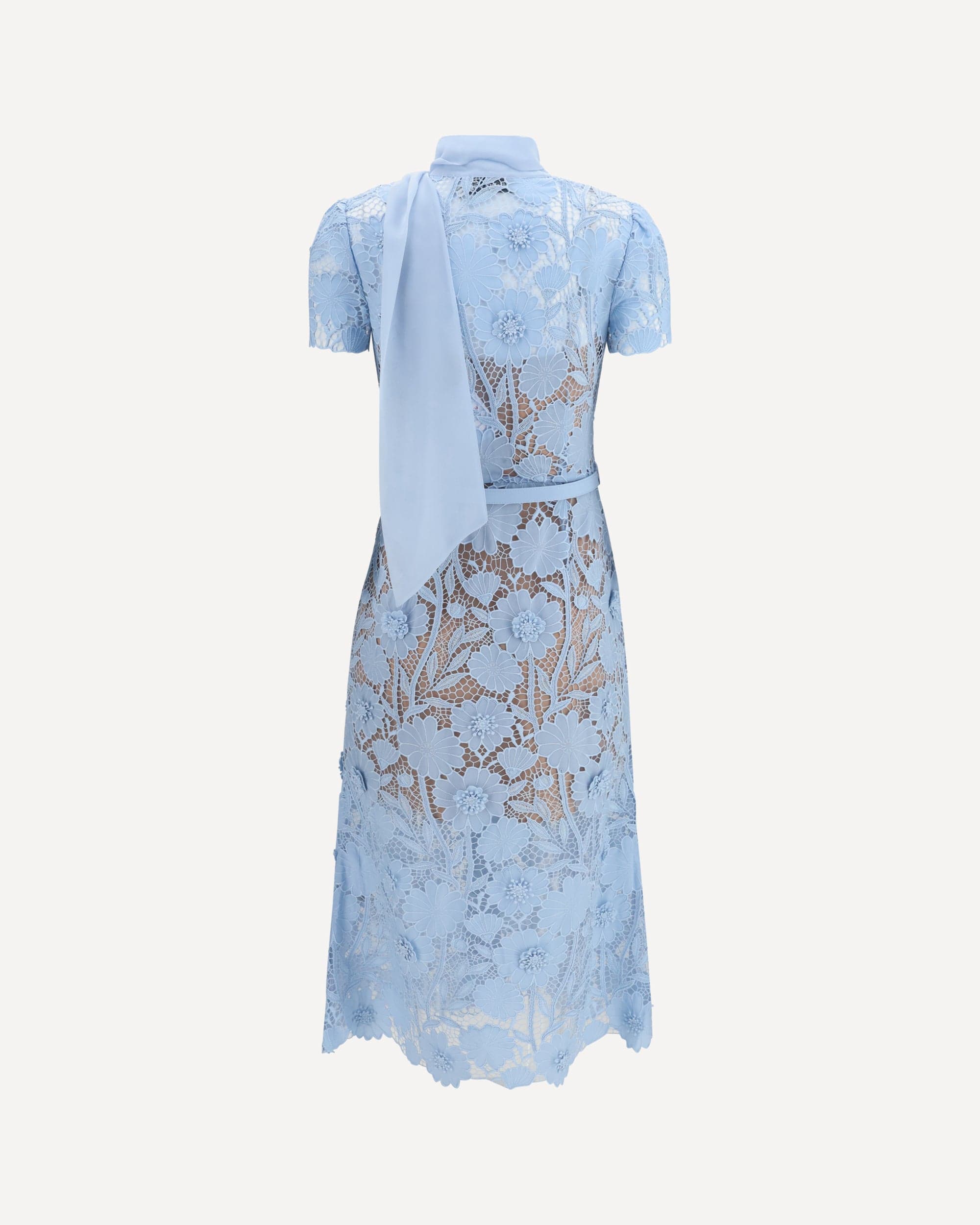 Self-Portrait Midi Lace Dress Bow Collar - alternate view