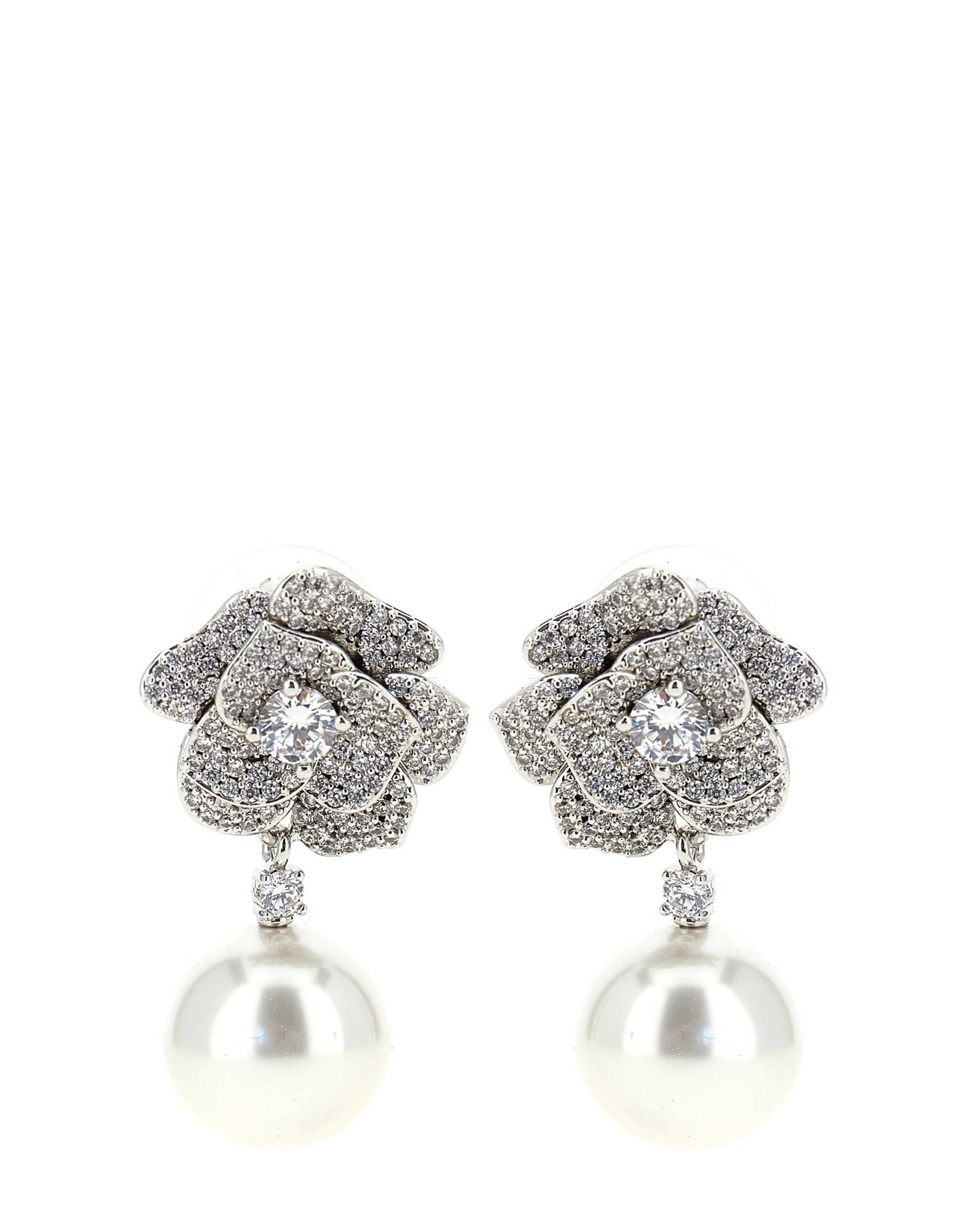 Self-Portrait Self-Portrait Mini Crystal Flower Pearl Earrings