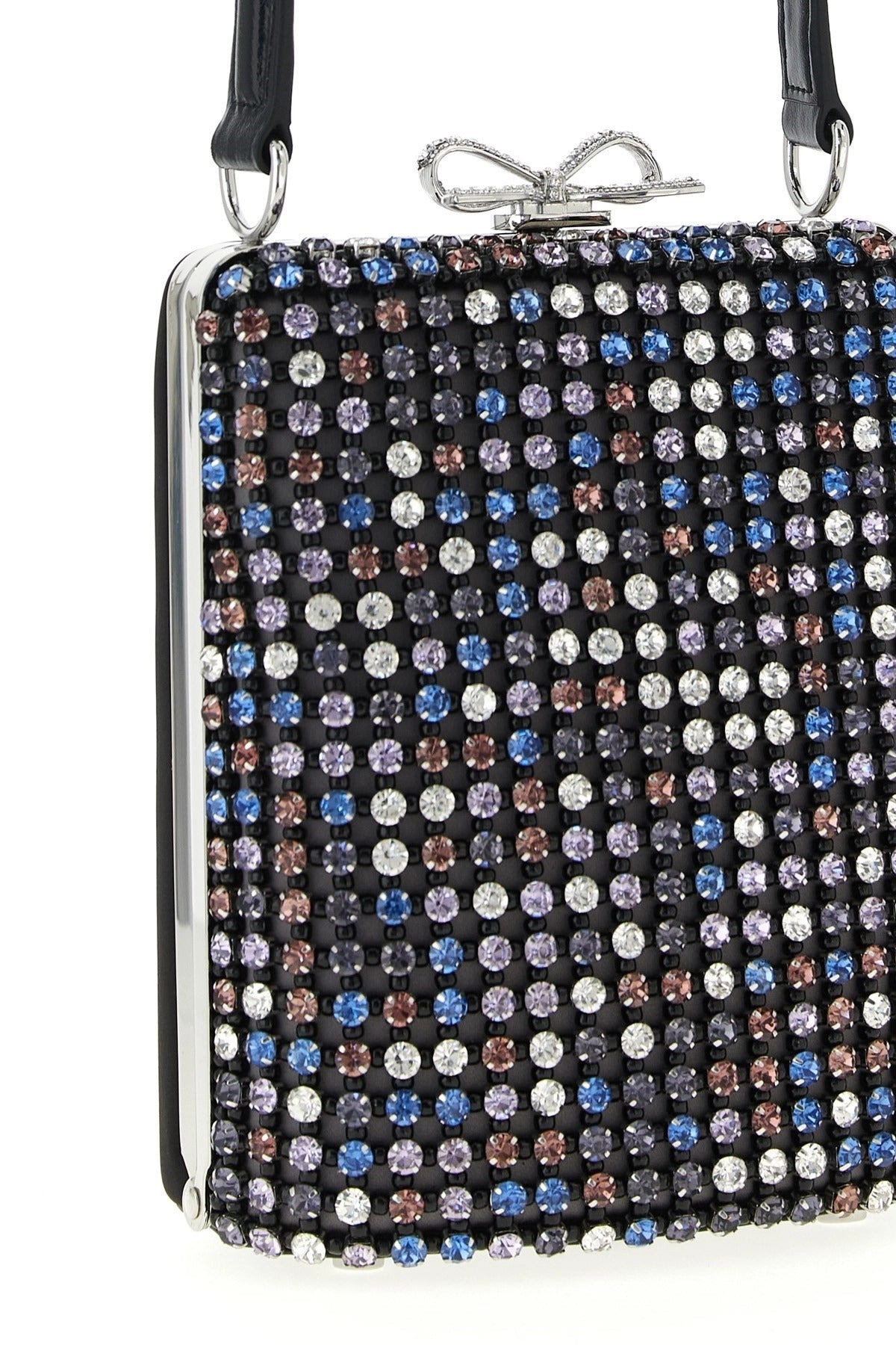 Mini bolsa de mão Self-Portrait em chainmail com cristais multicoloridos