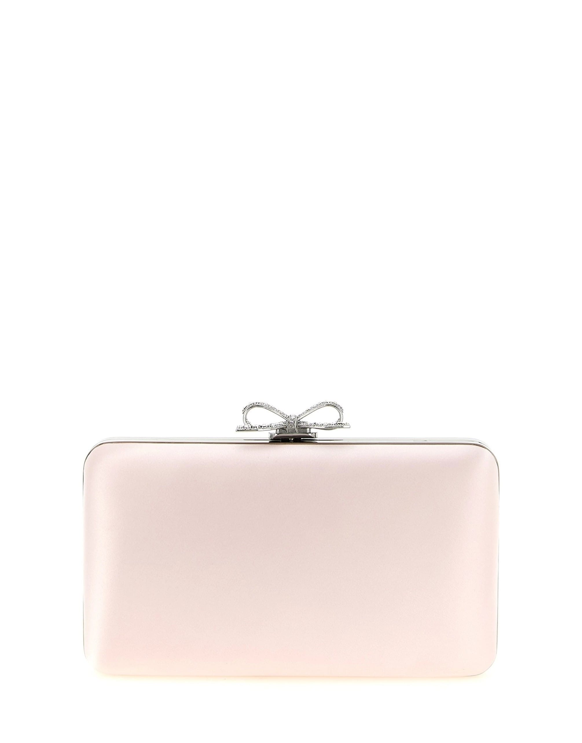 Self-Portrait Self-Portrait Pink Satin Jewel Bow Clutch
