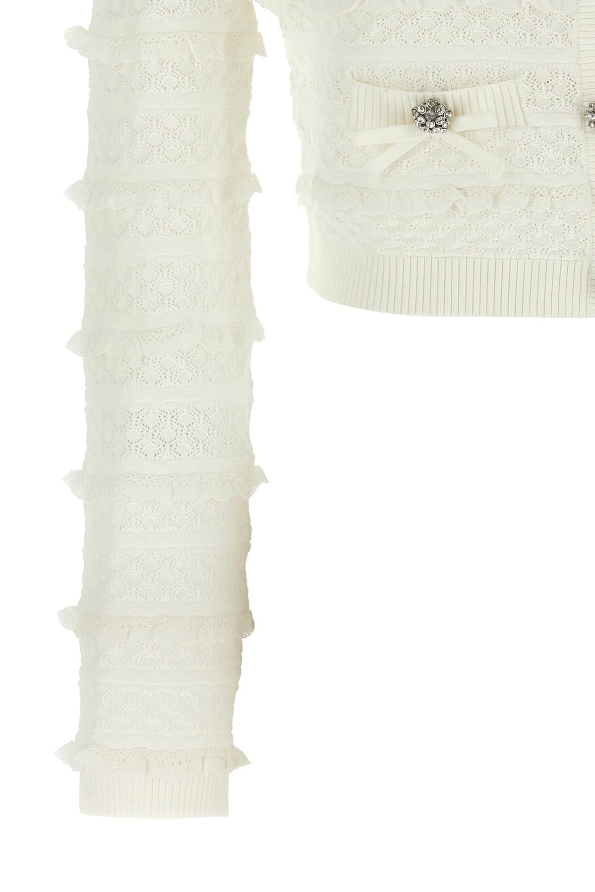 Self-Portrait Self-Portrait Pointelle Diamante Cardigan