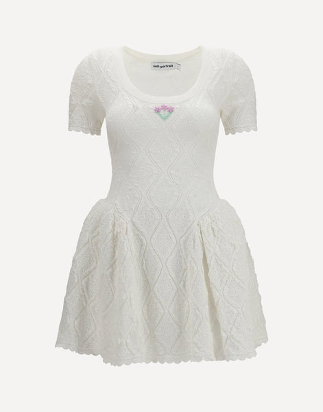 Self-Portrait Pointelle Knit Mini Dress | Sendegaro BG
