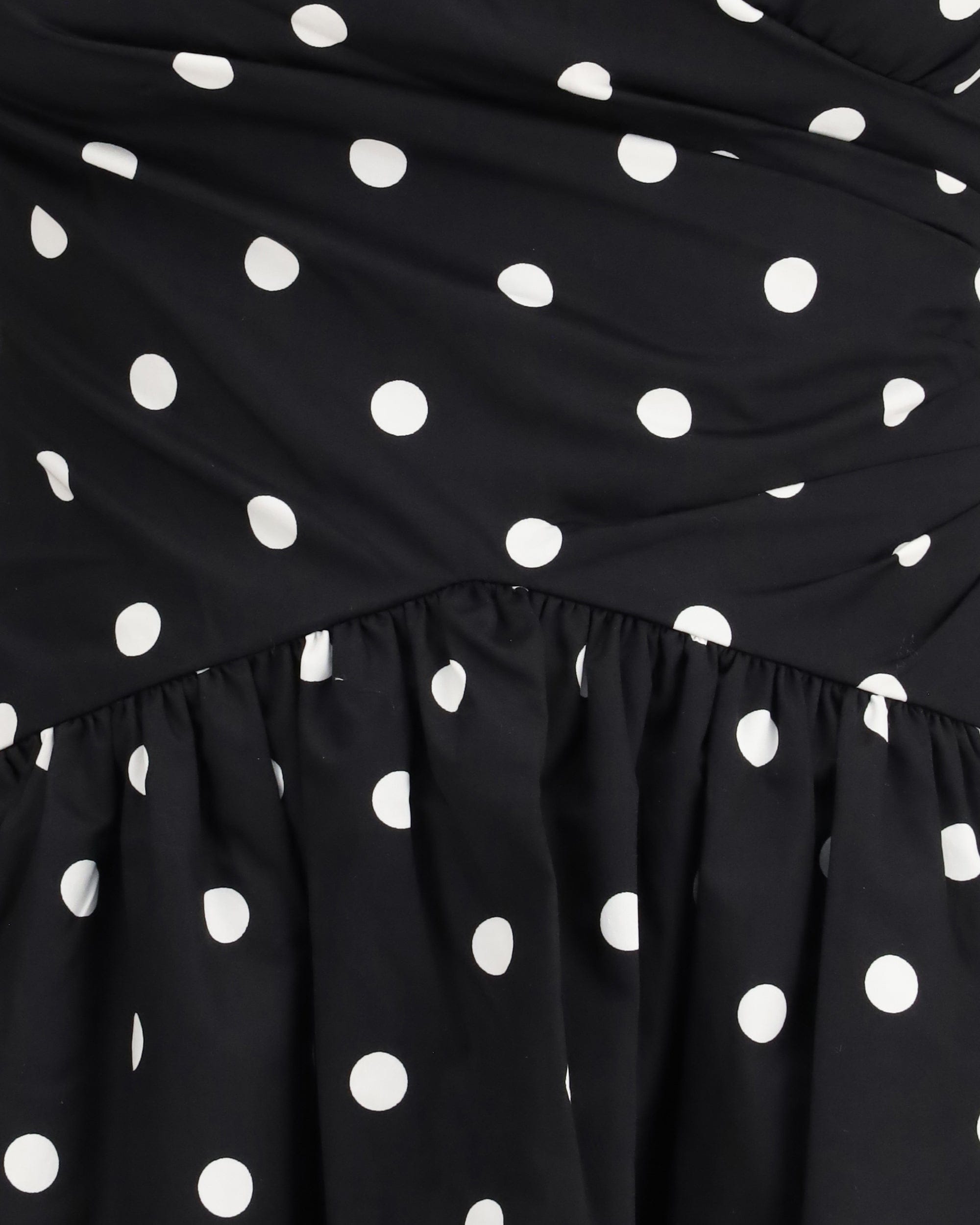 Self-Portrait Polka Dot Cotton Off-Shoulder Mini Dress