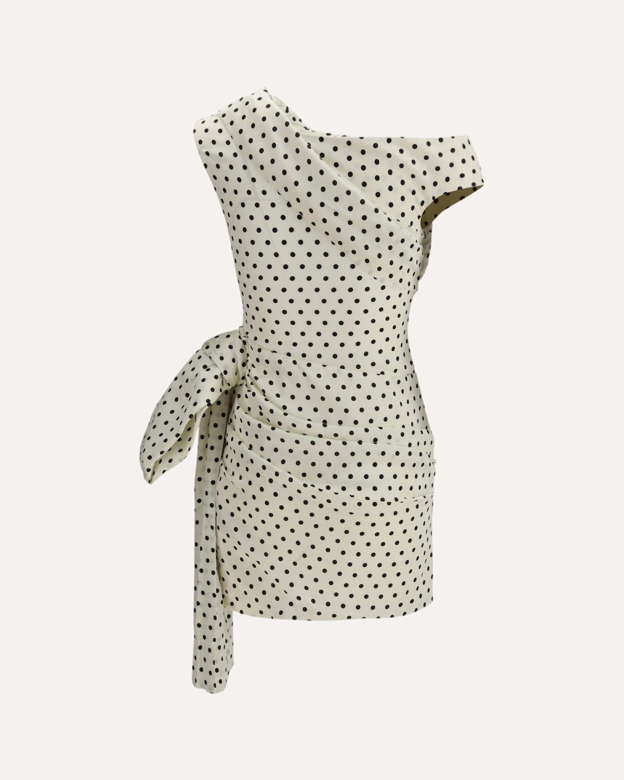 Self-Portrait Polka Dot Satin Mini Dress
