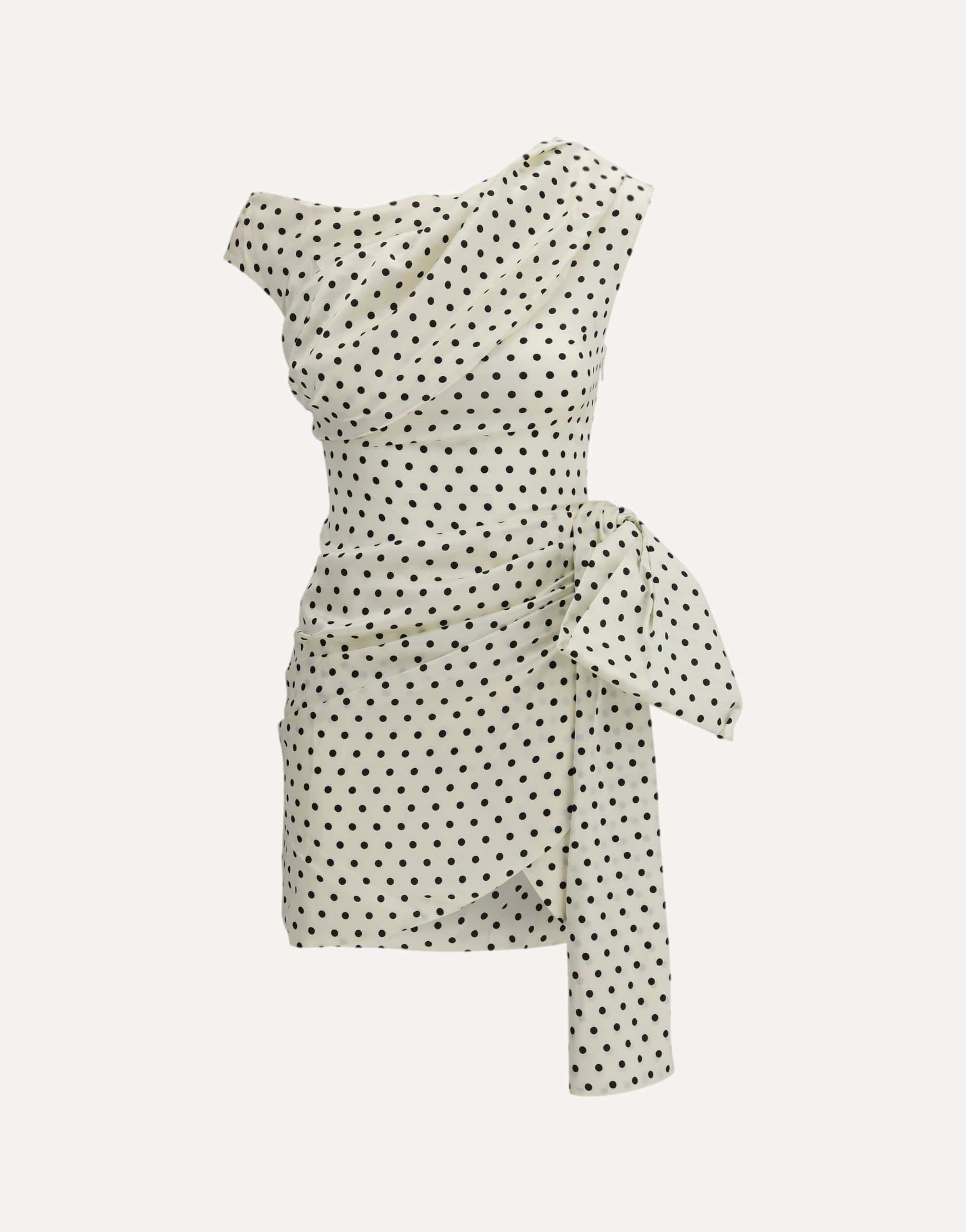 Self-Portrait Polka Dot Satin Mini Dress