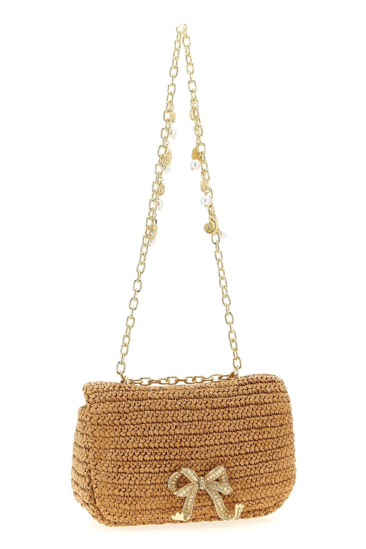 Self-Portrait Self-Portrait Raffia Bow Charm Shoulder Bag