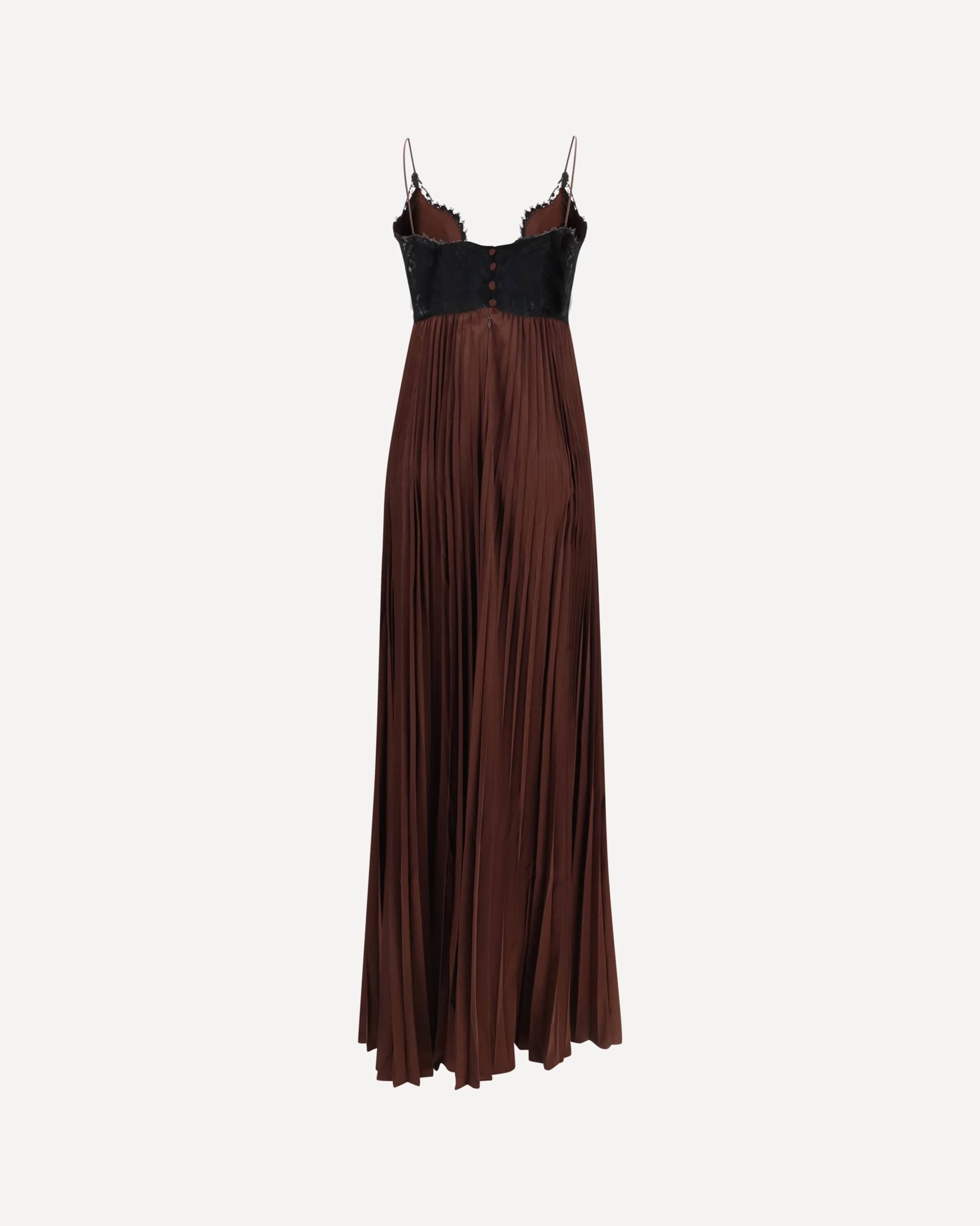 Self-Portrait Satin Maxi Dress With Lace Inserts - alternate view